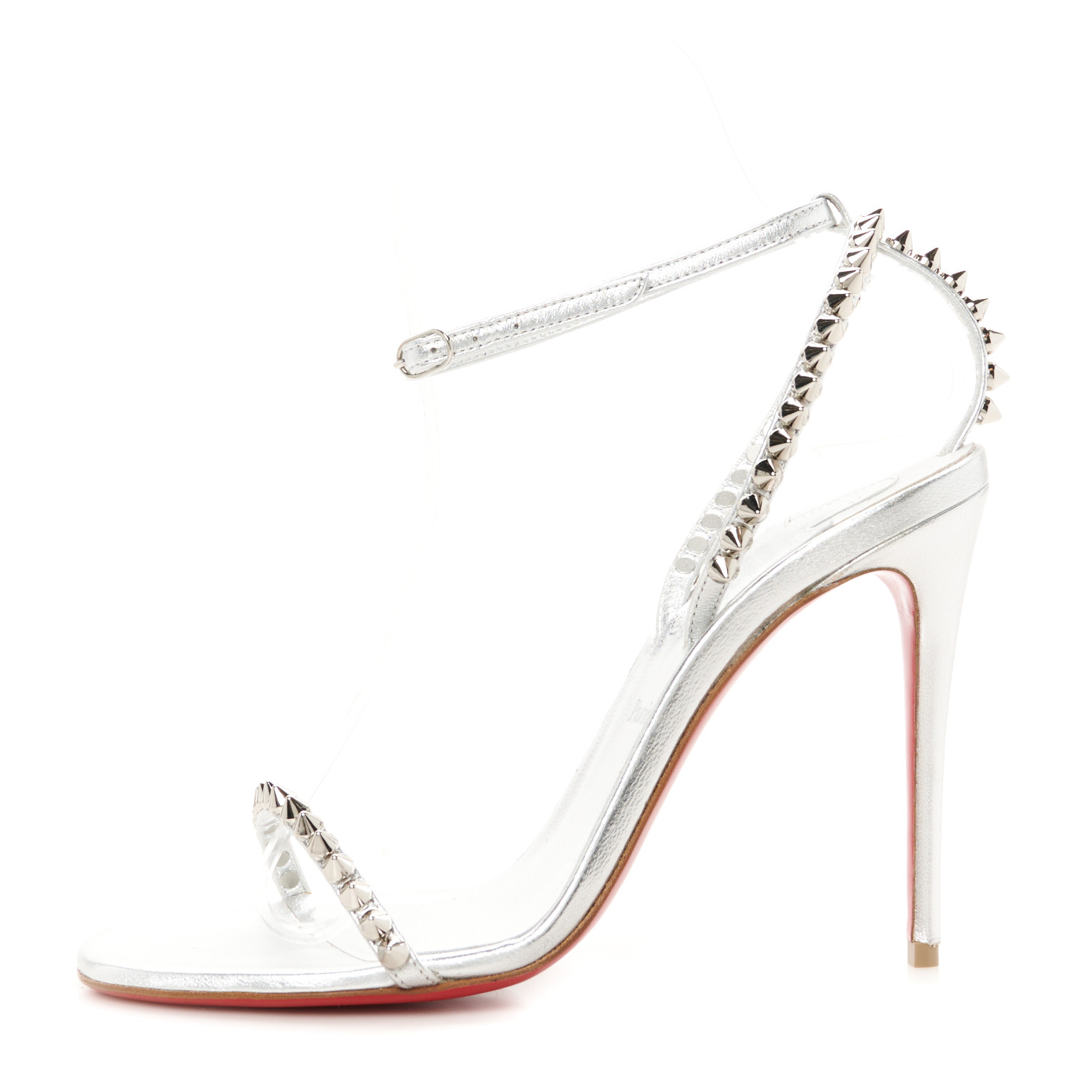 CHRISTIAN LOUBOUTIN Metallic Kid Spiked So Me 100 Sandals 36