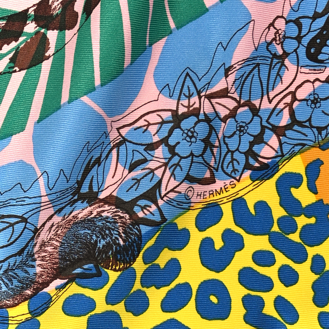 愛のパレード＊HERMES カレ 70 Jungle Love au Tampon イエロー 愛のパレード＊HERMES カレ 70 Jungle Love au Tampon イエロー