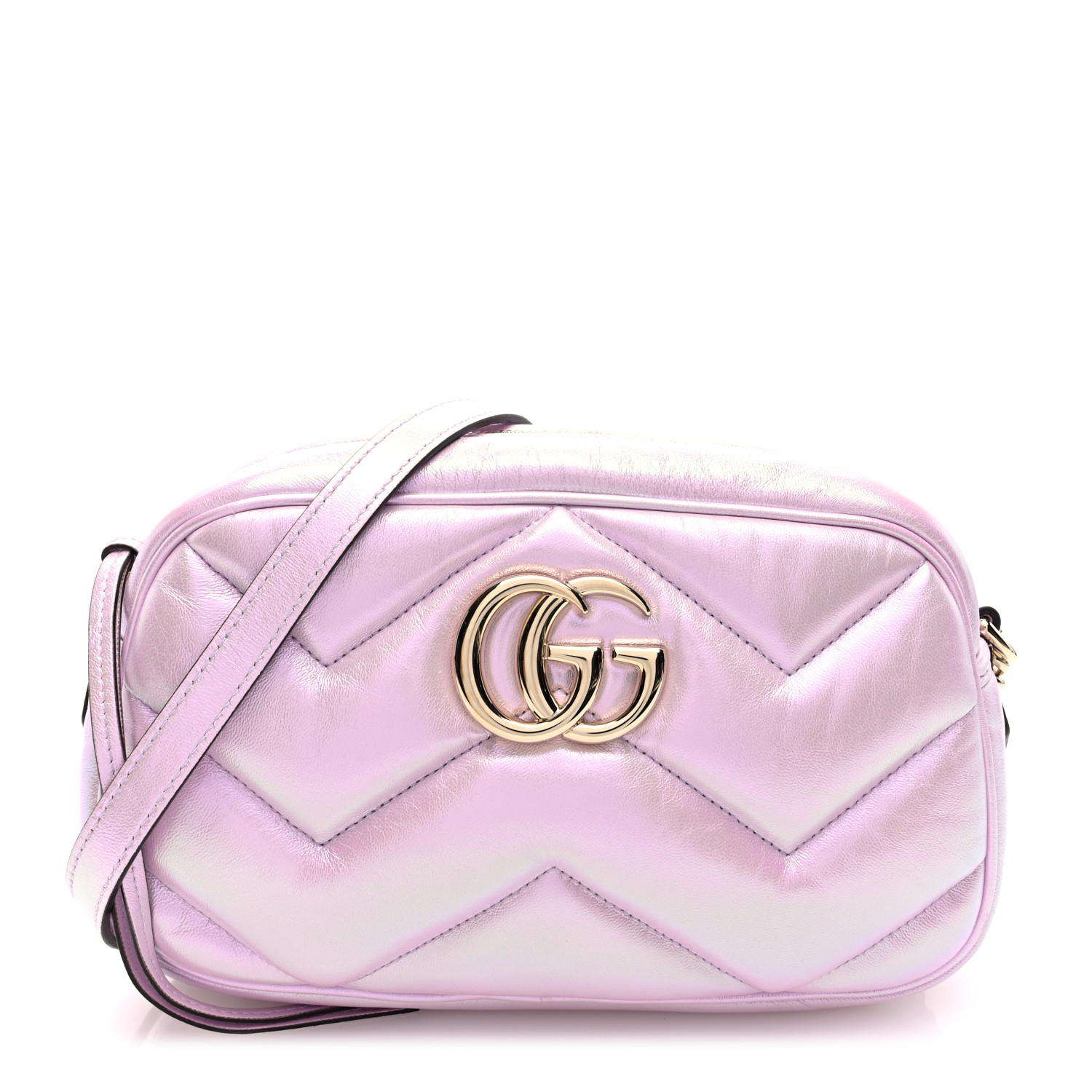 GUCCI Iridescent Nappa Chevron Matelasse Small GG Marmont