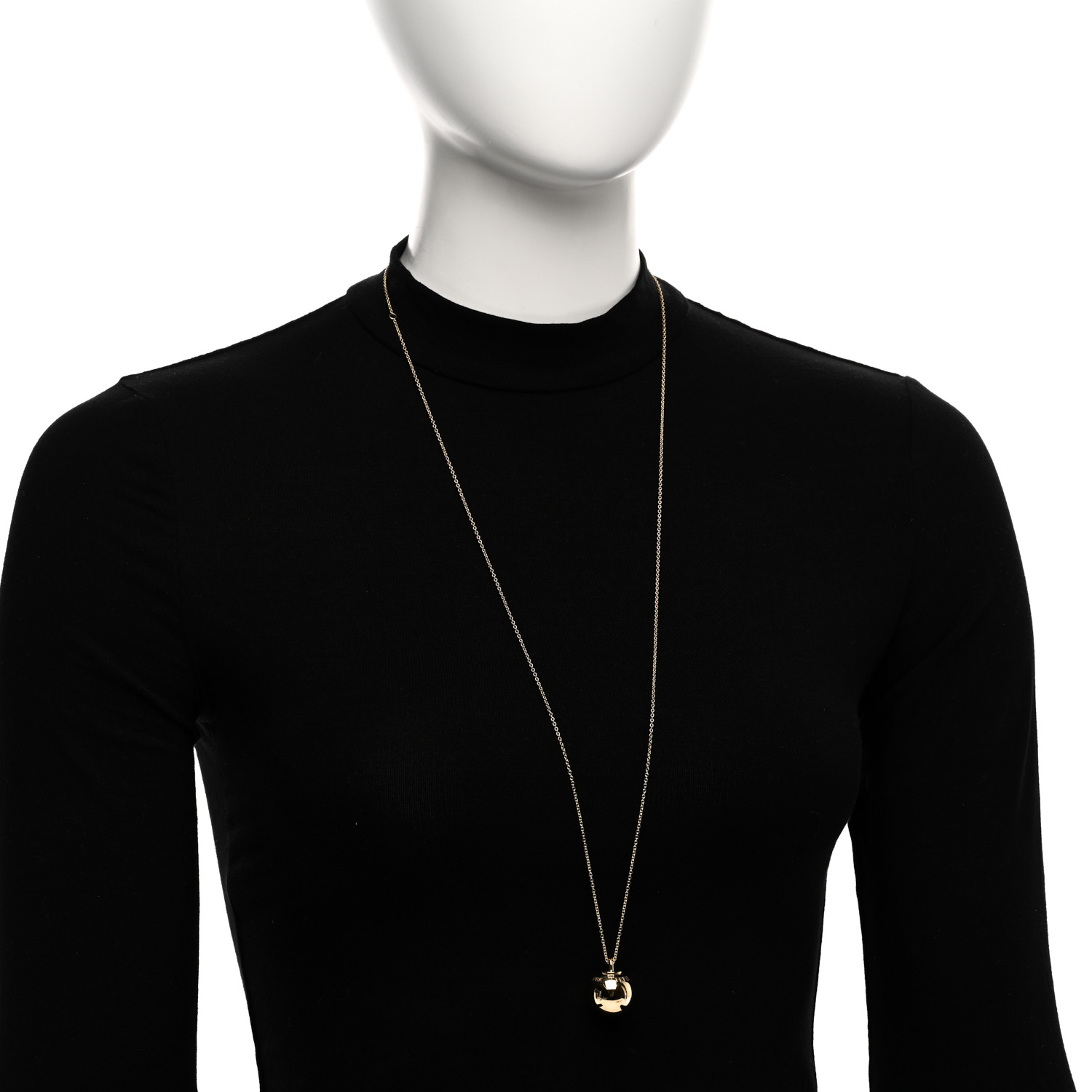 TIFFANY 18K Yellow Gold 19mm HardWear Ball Pendant Necklace
