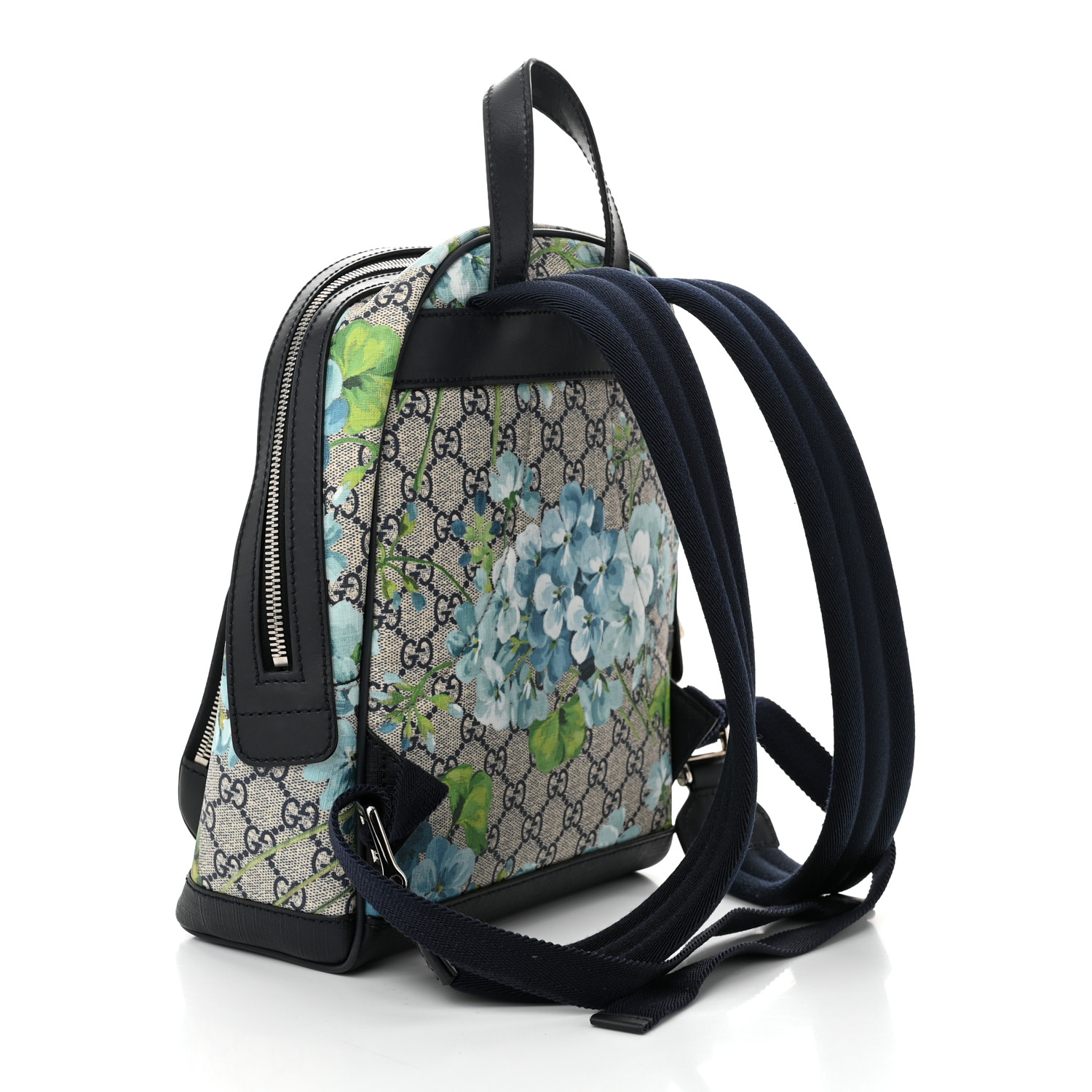 GUCCI GG Supreme Monogram Blooms Small Day Backpack Blue