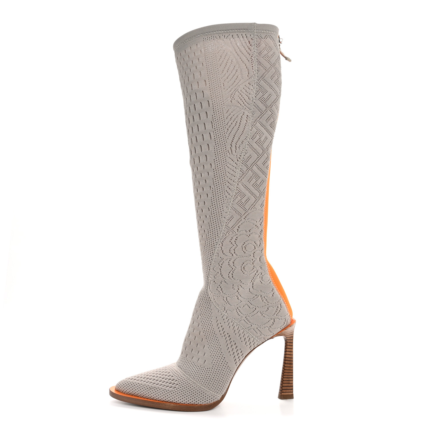FENDI Technical 3D Mesh FFrame Tall Boots 37 Folk 1645532