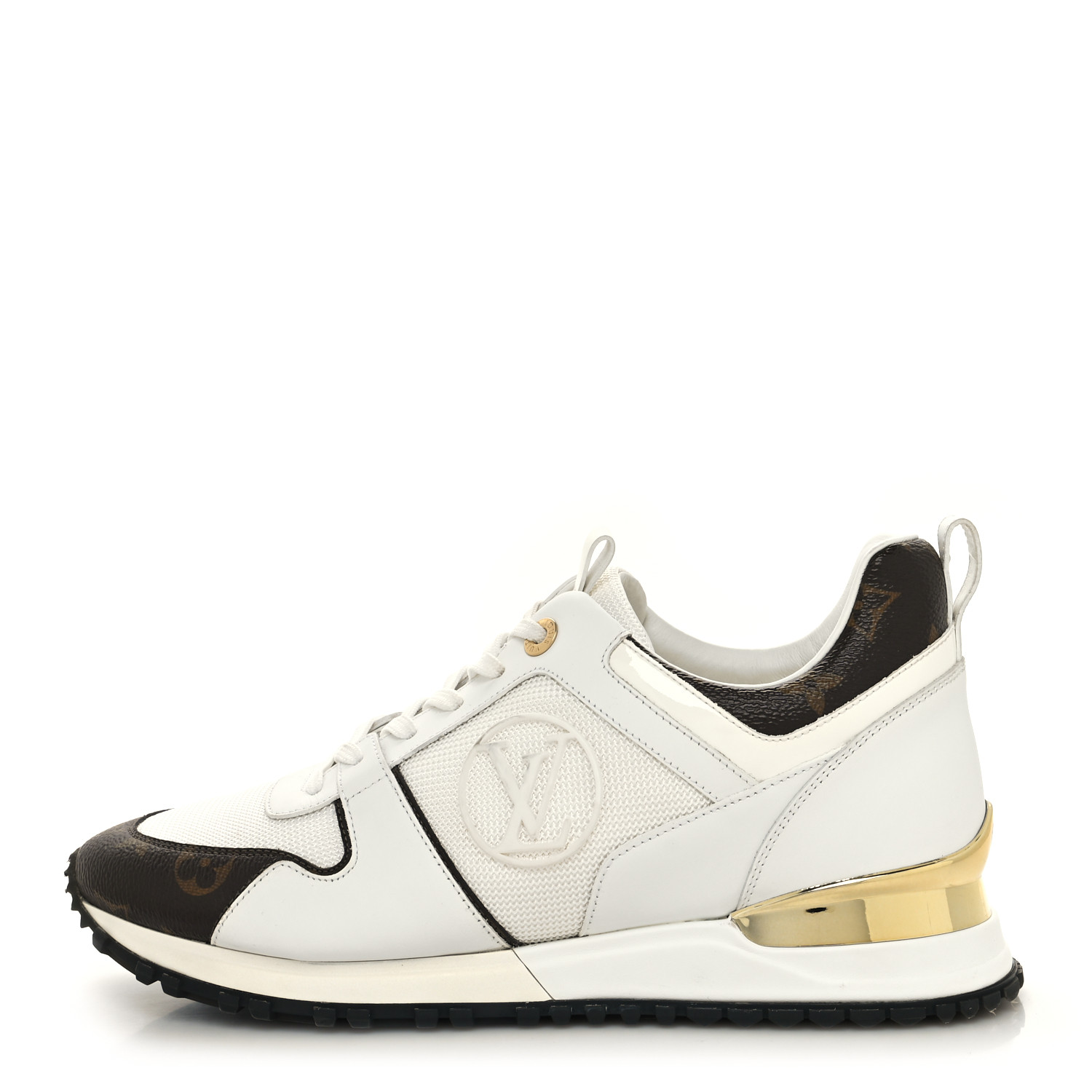 OFF WHITE × LOUIS VUITTON Monogram Solar LOUIS VUITTON Calfskin Monogram Run Away Sneakers 39.5 White