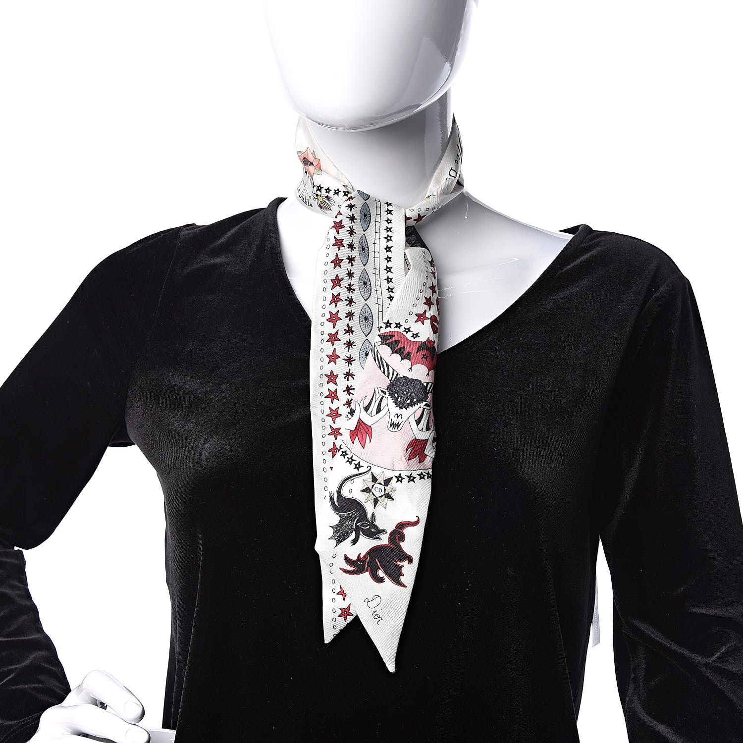 CHRISTIAN DIOR Silk Le Diable Mitzah Scarf 417263 | FASHIONPHILE