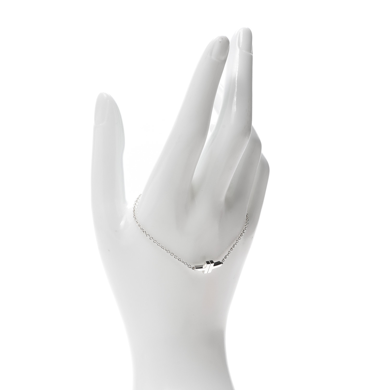 TIFFANY Sterling Silver T Two Single Chain Bracelet 746792
