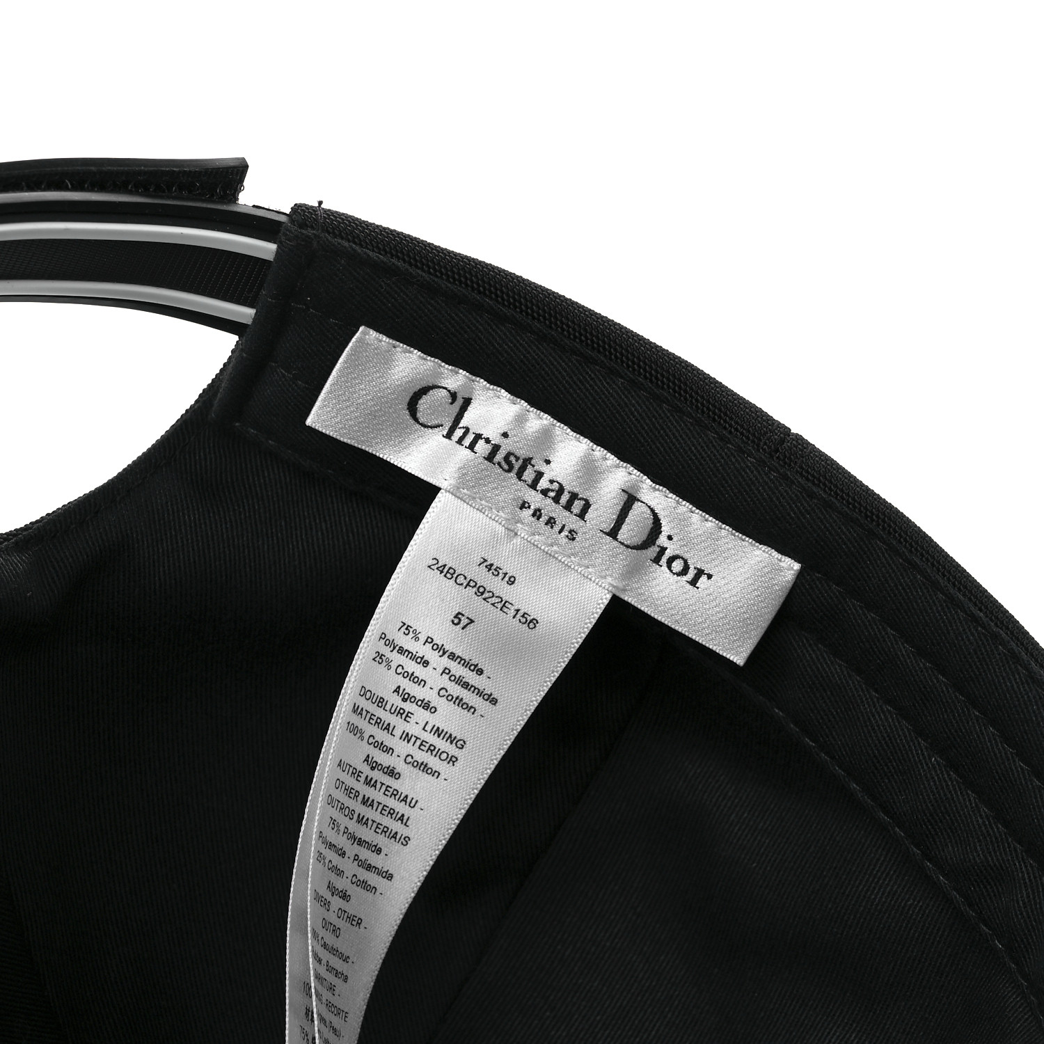 Christian Dior ブラック キャップ 57 ディオール キャップ 57 レザー ブラック 32DPS922I700 A3456900