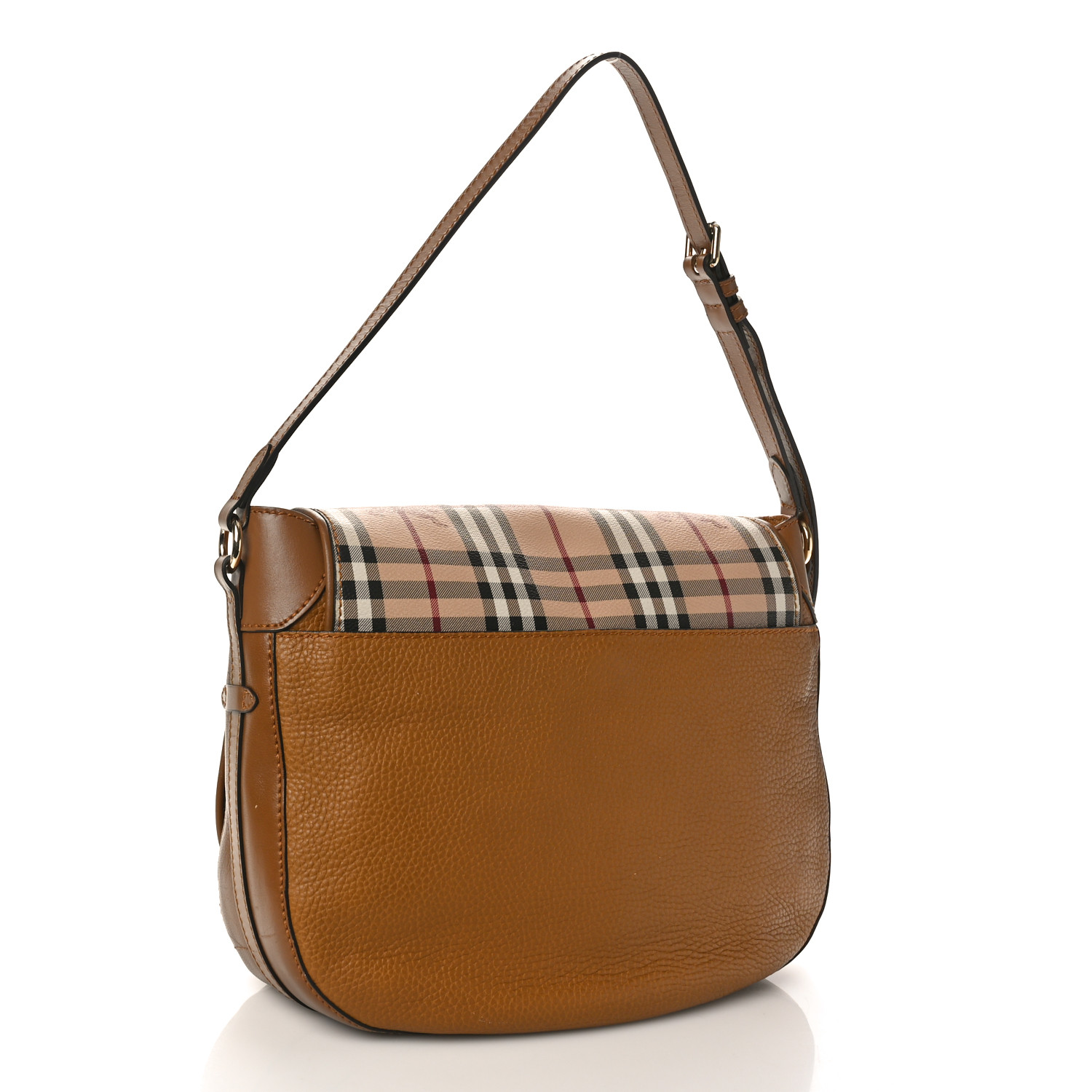 BURBERRY Haymarket Check Animal Print Medium Maydown Hobo
