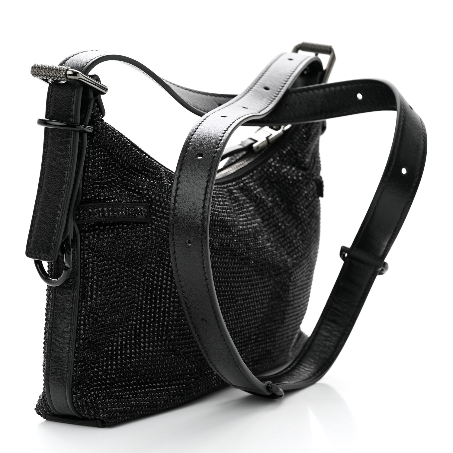 GIVENCHY Satin Strass Mini Voyou Boyfriend Party Bag Black