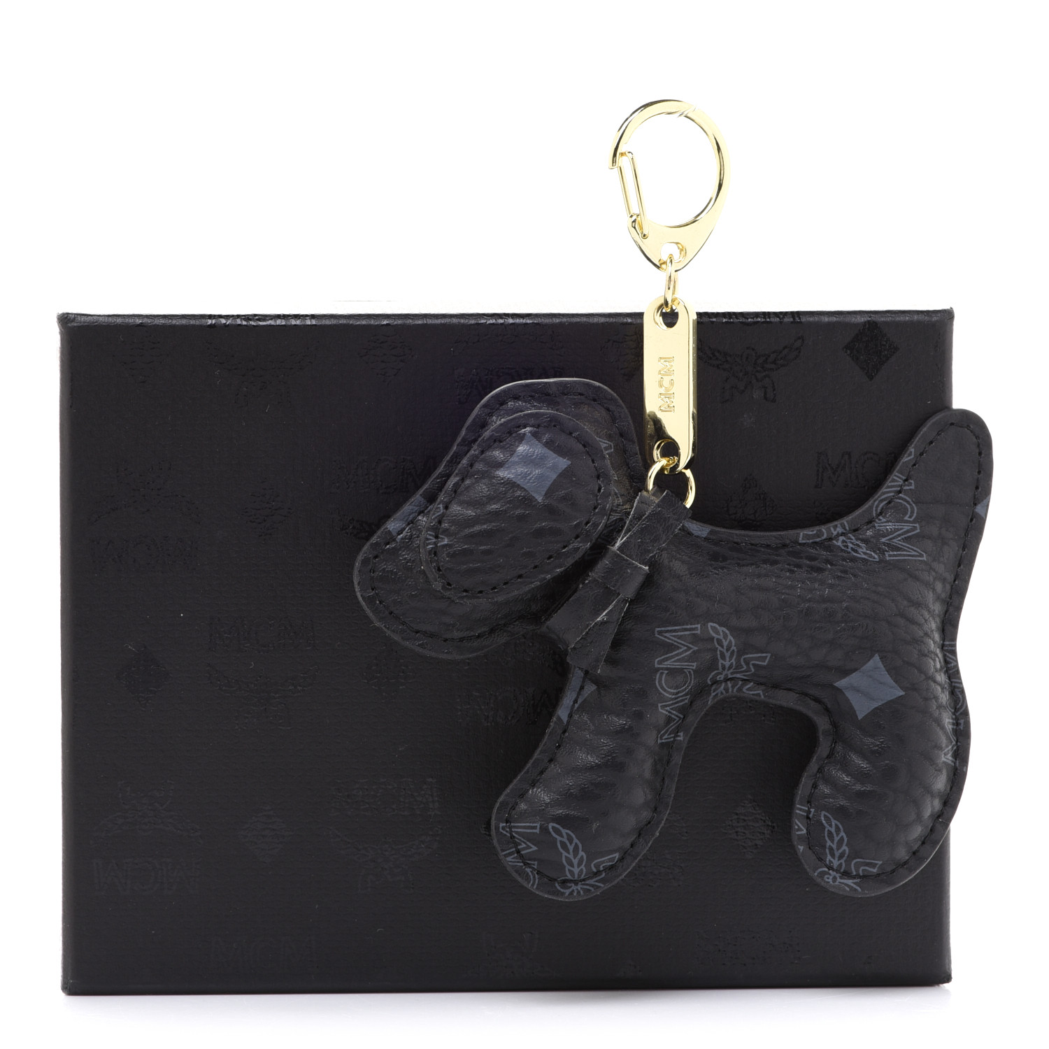 mcm ドッグ　キーリング One Size Aren M Pup Charm in Visetos Cognac | MCM ®US