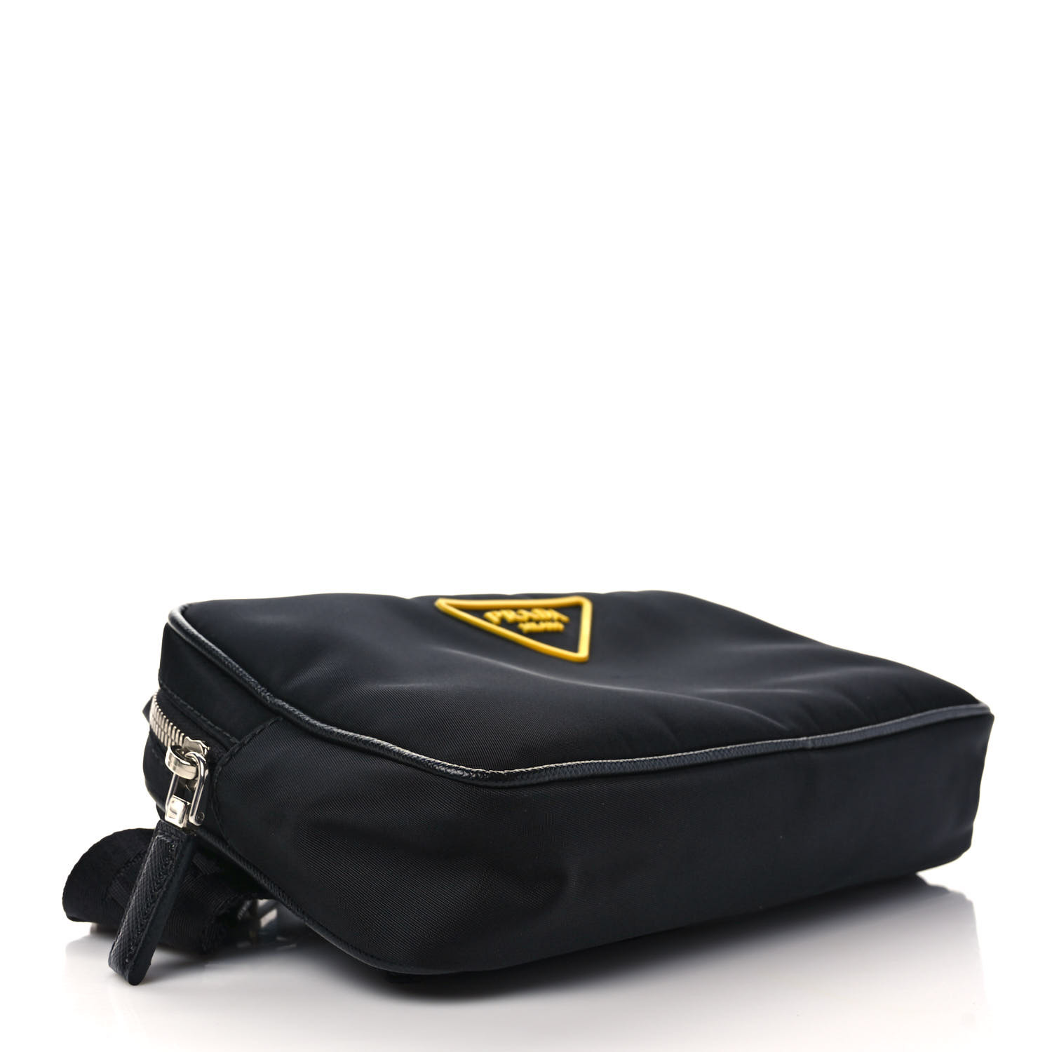PRADA Re-Nylon Saffiano Belt Bag Black Yellow 1282804