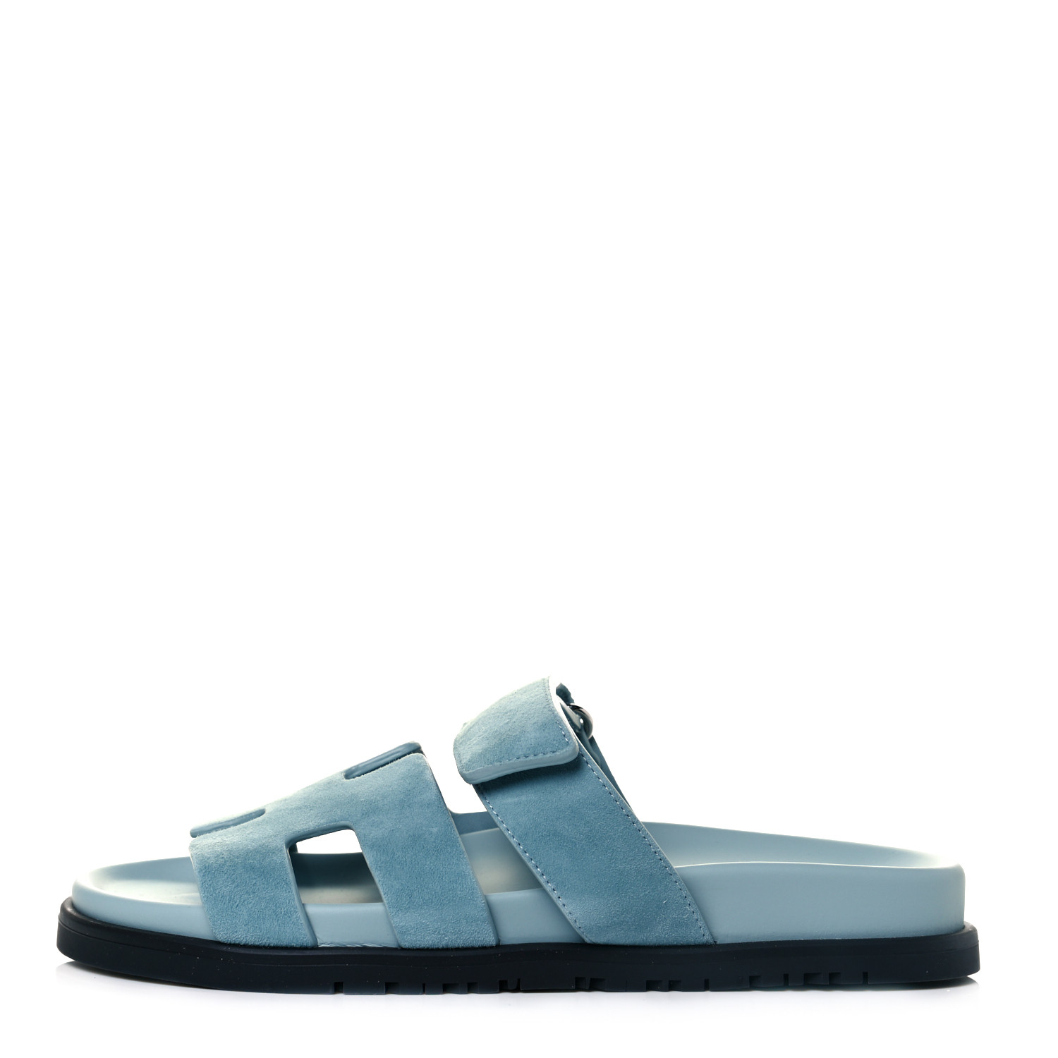 【値下げ】HERMES Salon des Guadalquivir 未使用 HERMES Suede Goatskin Womens Chypre Sandals 37 Vert d'eau