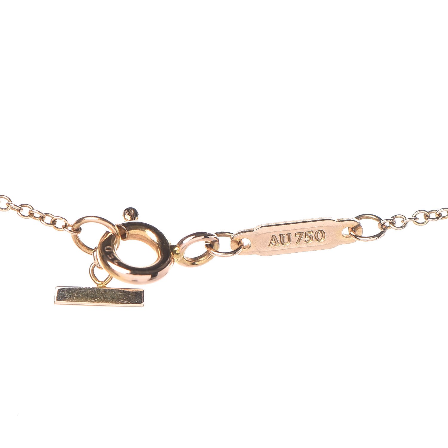 TIFFANY 18K Rose Gold Small T Smile Pendant Necklace 306113