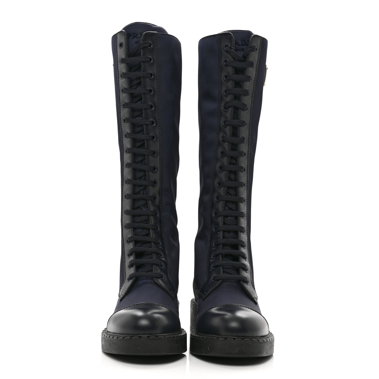 Liten コートブラック PRADA Re-Nylon Spazzolato Rois Metal Triangle Logo Tall 50mm