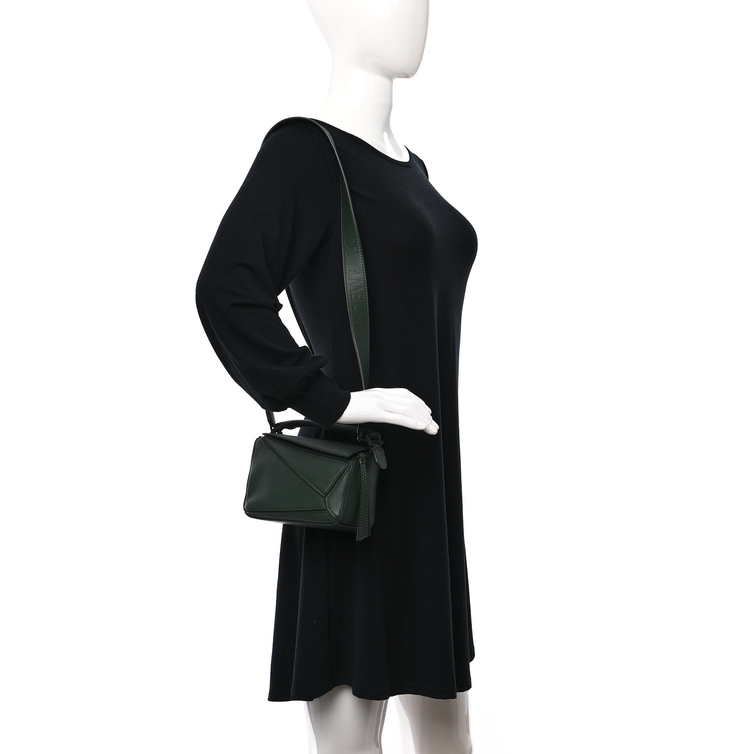 LOEWE Satin Calfskin Mini Puzzle Bag Vintage Khaki 1415468
