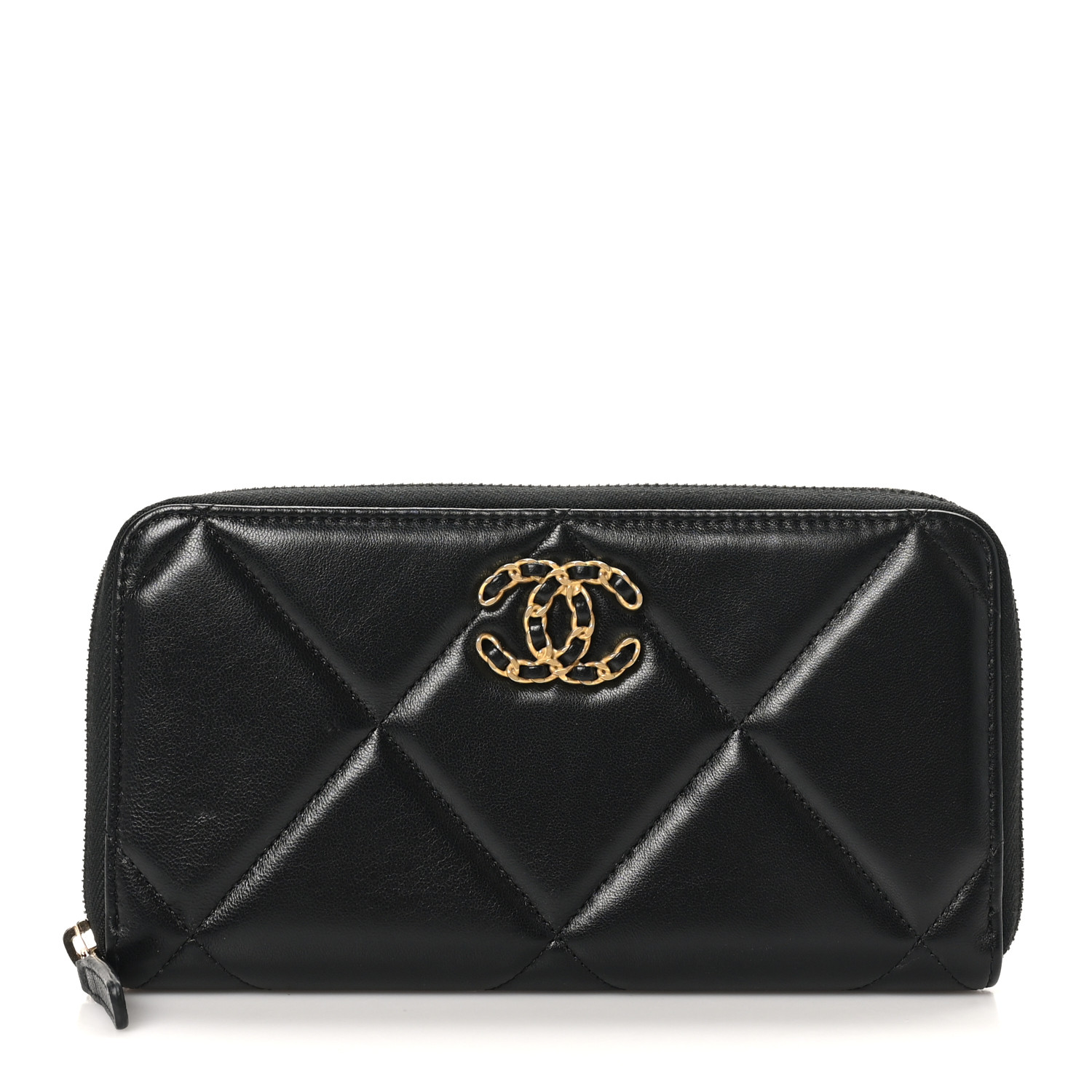 ☆COURONNE☆ Stephanie Le Temp Minihalf Wallet RCWFX25111BKX CHANEL Lambskin Quilted 19 Long Zipped Around Wallet Black