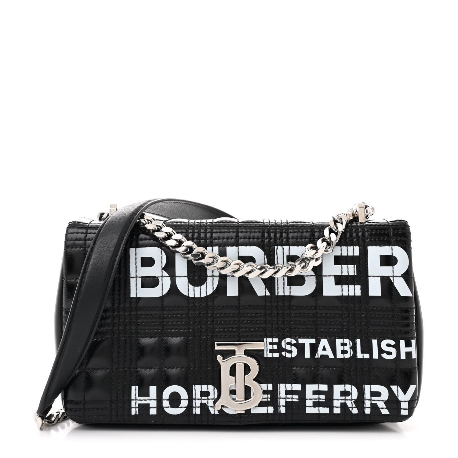 BURBERRY HORSEFERRY ショルダーバッグ BURBERRY Patent Quilted Horseferry Print Small Lola Bag