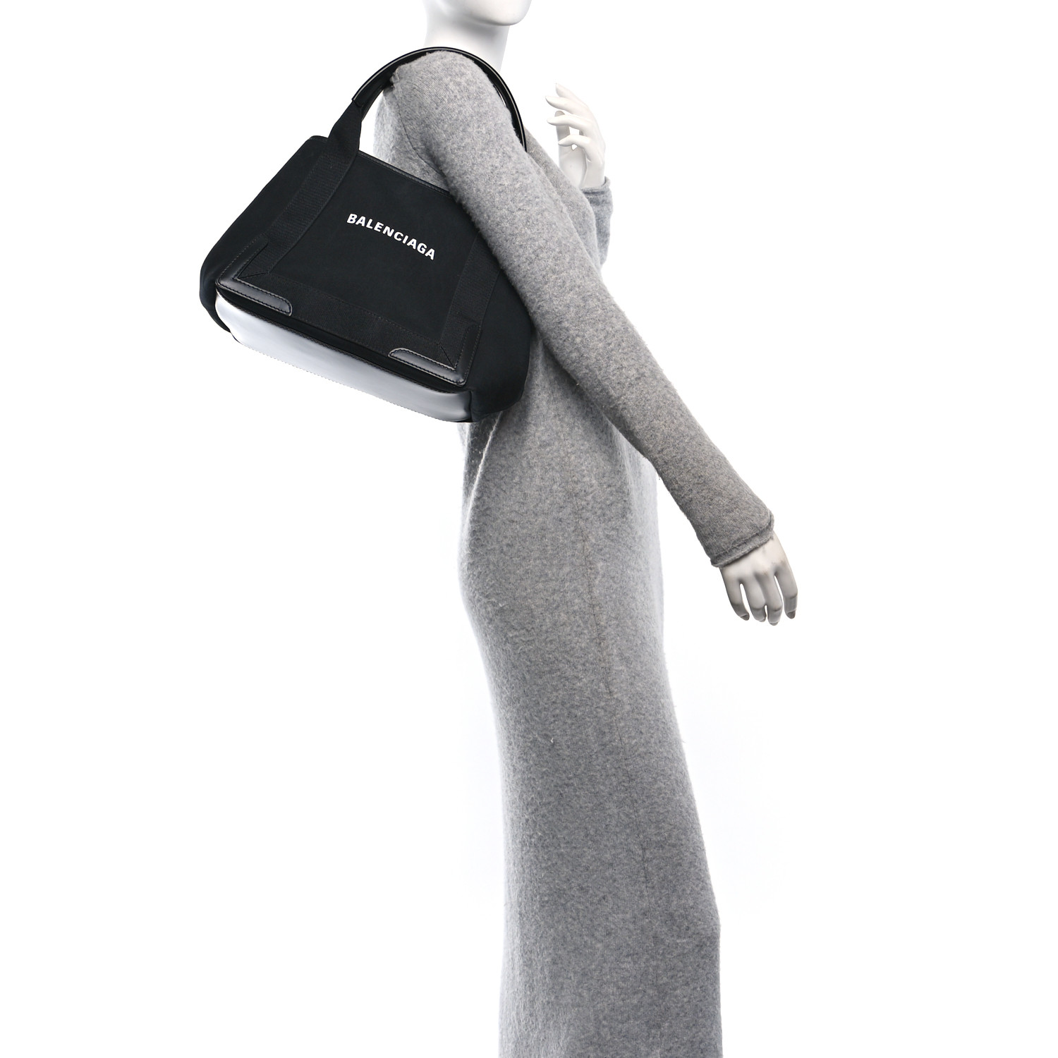BALENCIAGA Cotton Canvas Calfskin S Black 1680166 | FASHIONPHILE