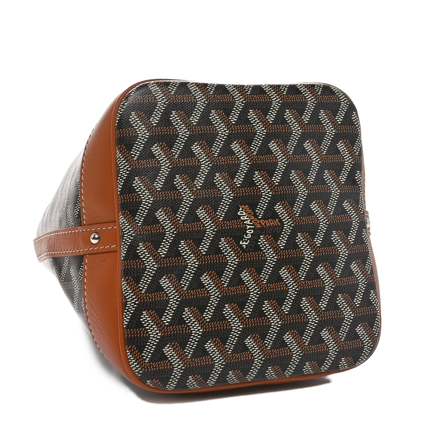 GOYARD Goyardine Petit Flot Bucket Bag PM Black Gold 1680117