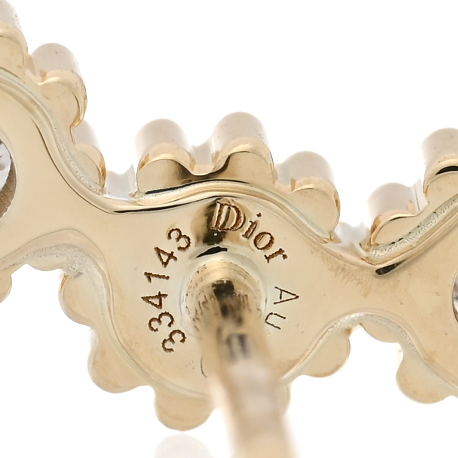 CHRISTIAN DIOR 18K Yellow Gold Diamond Mimirose Single