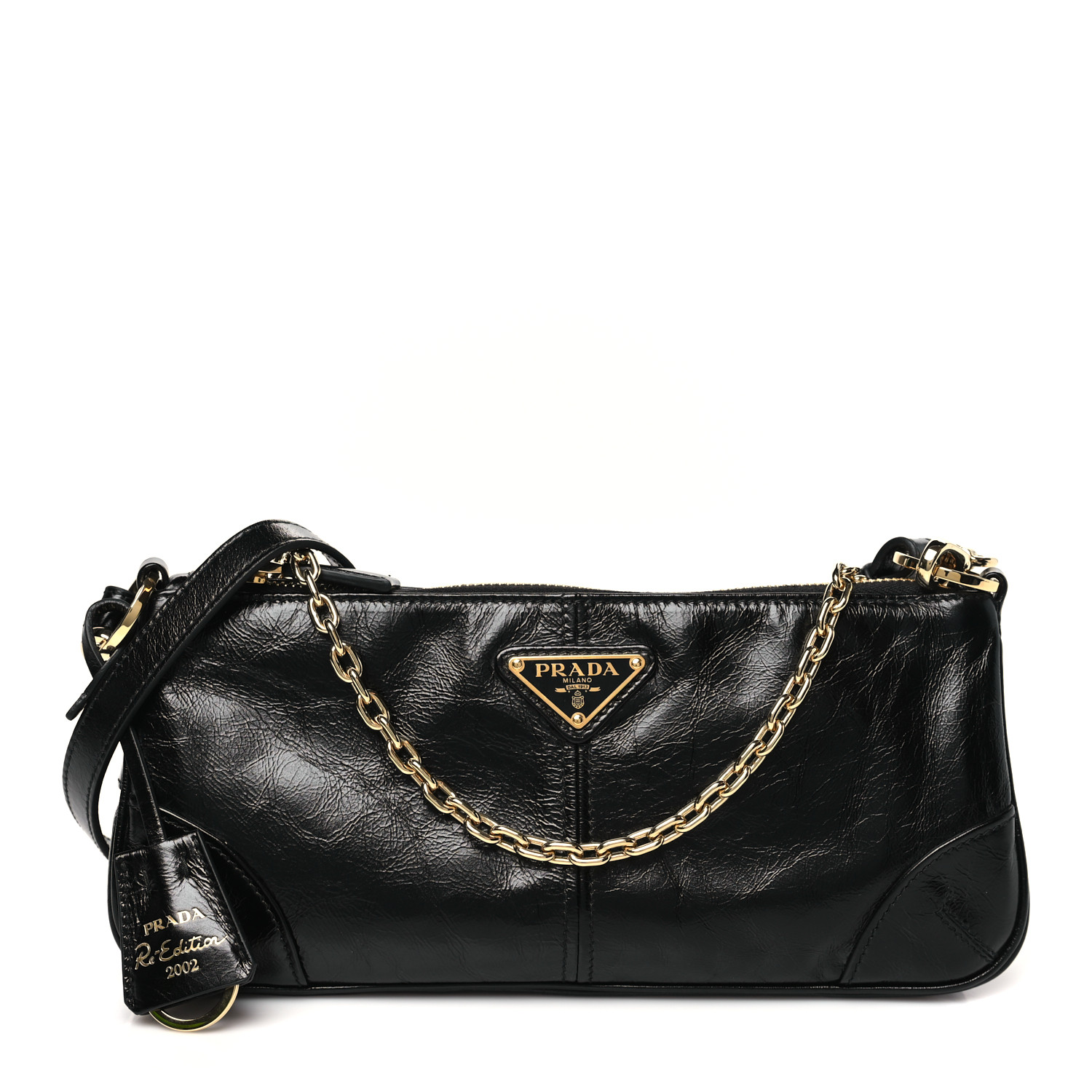 バッグ PRADA drawstring soft leather bag Black Prada Leather Double Pocket Drawstring Backpack Black