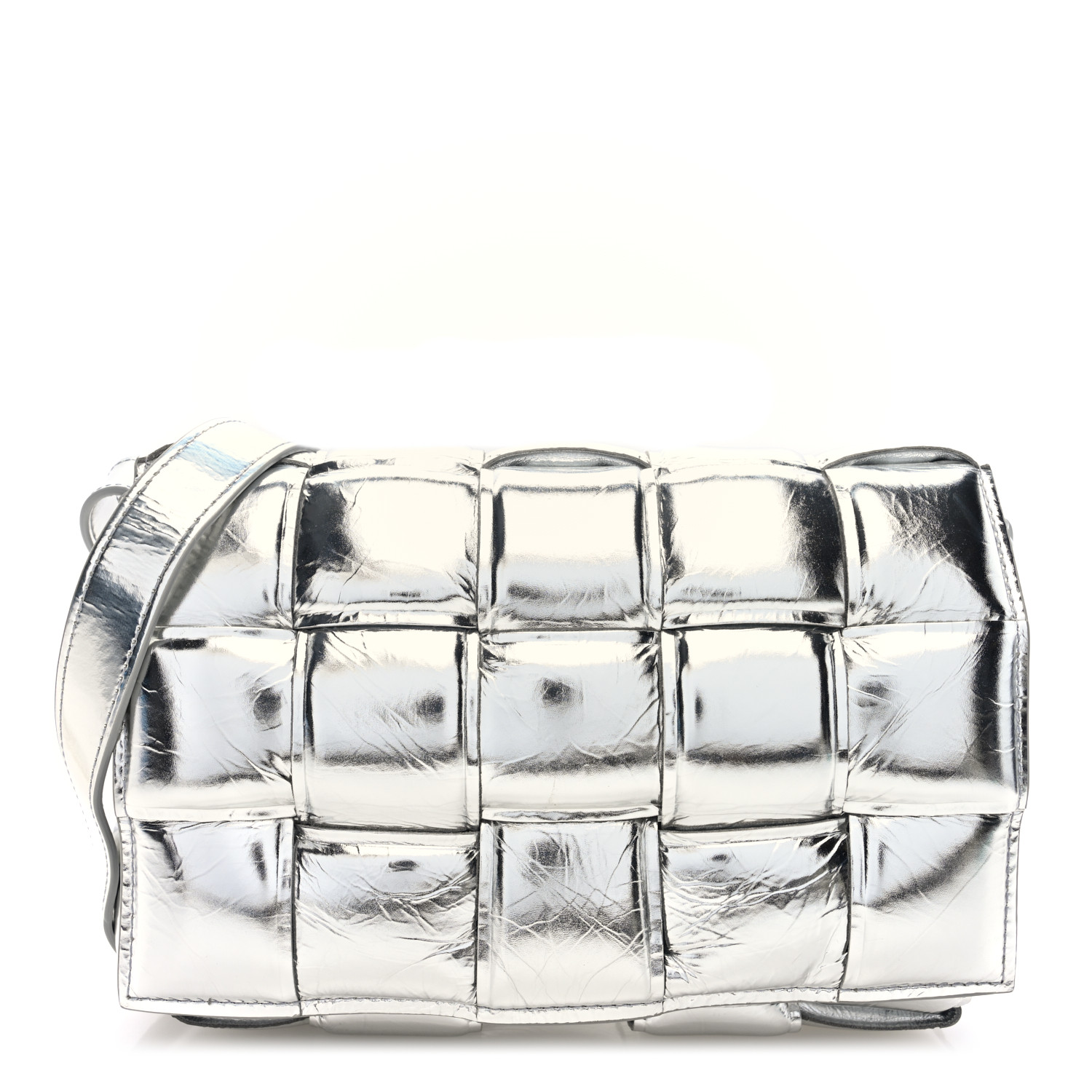 BOTTEGA VENETA Metallic Lambskin Padded Cassette Crossbody