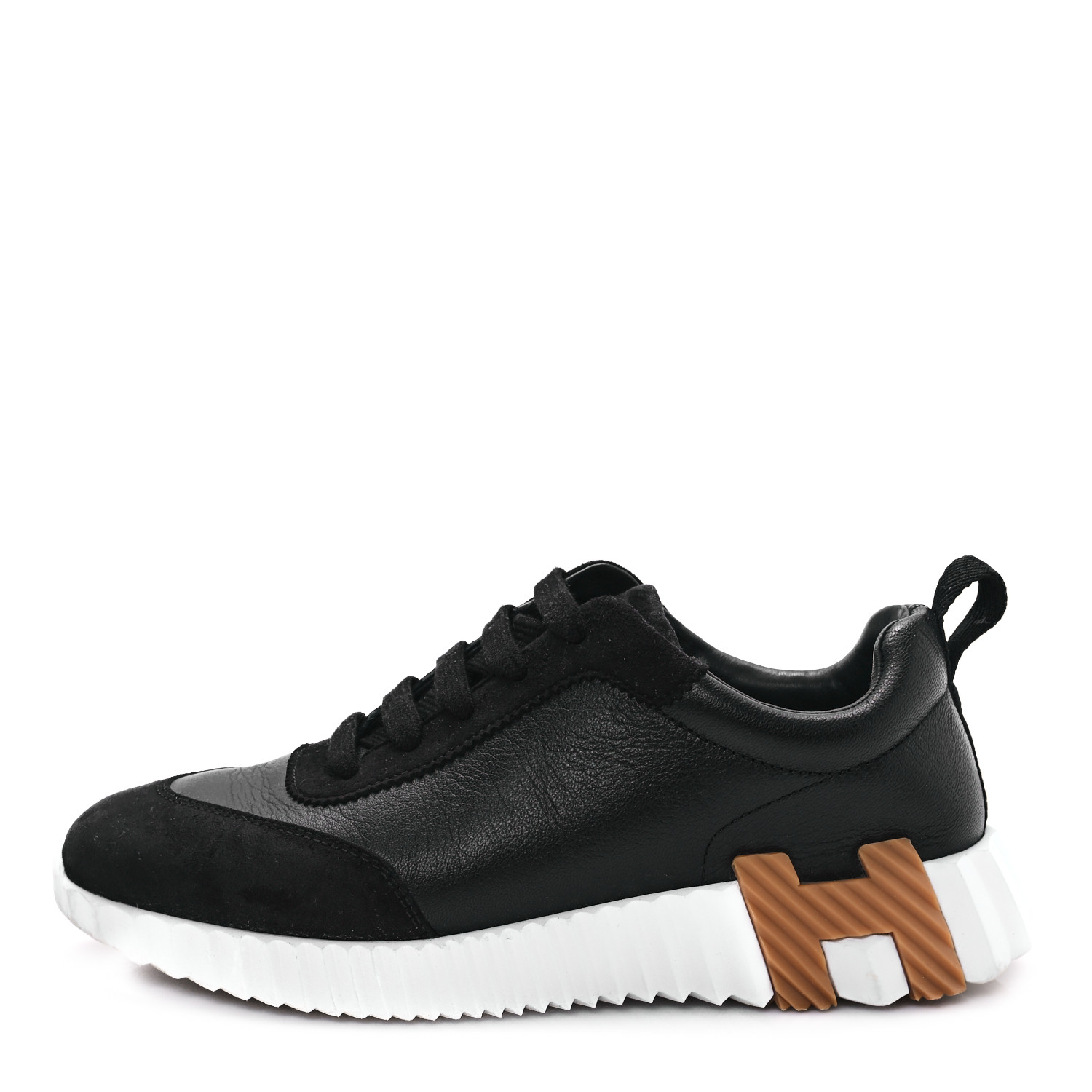 【Special Archives】 70s Hermes goat HERMES Goatskin Suede Goatskin Bouncing Sneakers 37.5 Black
