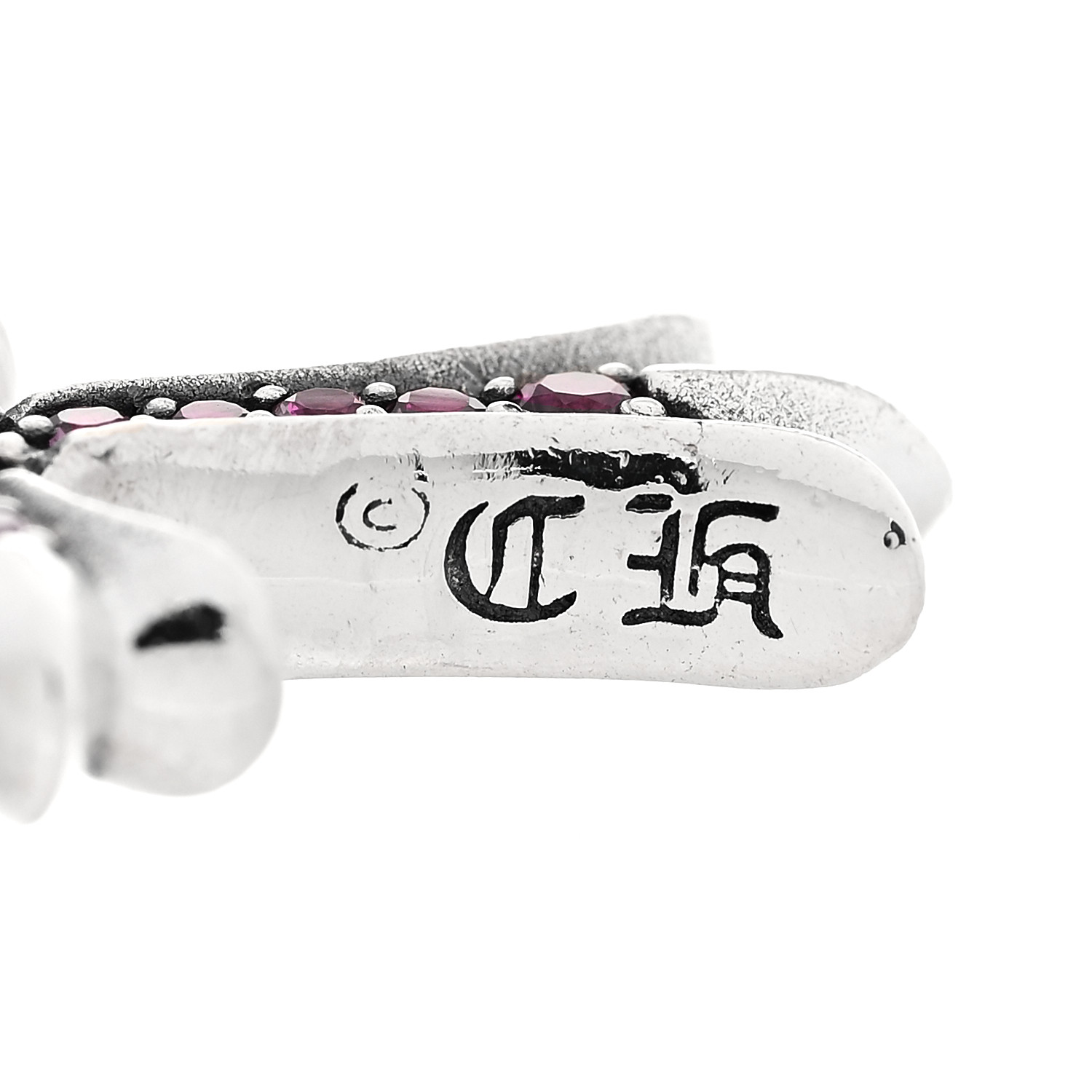 STERLING RUBY CHRON 美品 KARMA Lab-Created Ruby Cross Necklace Sterling Silver 18
