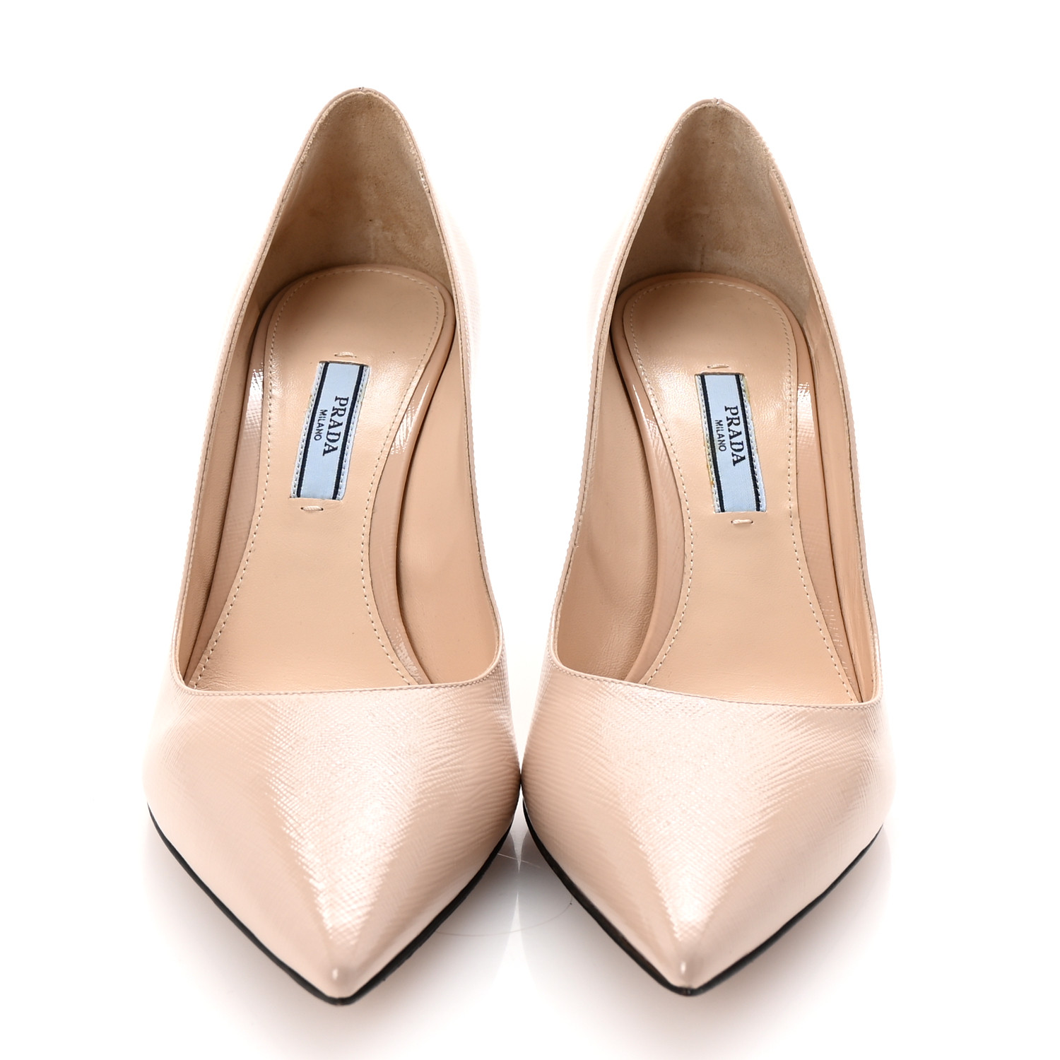 PRADA CIPRIA ハイヒール 36.5 ベージュ PRADA Saffiano Patent Pumps 38.5 Cipria 1682539 | FASHIONPHILE