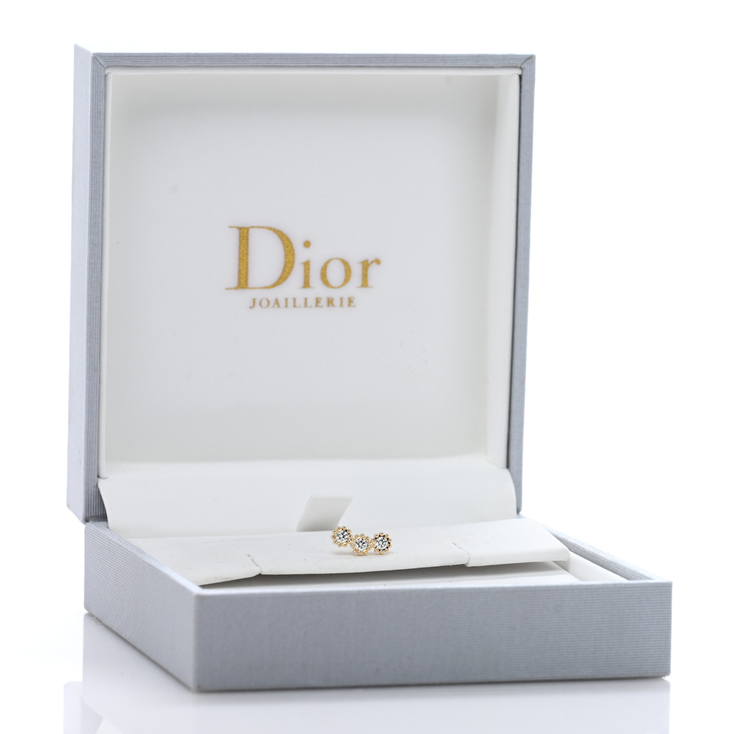 CHRISTIAN DIOR 18K Yellow Gold Diamond Mimirose Single