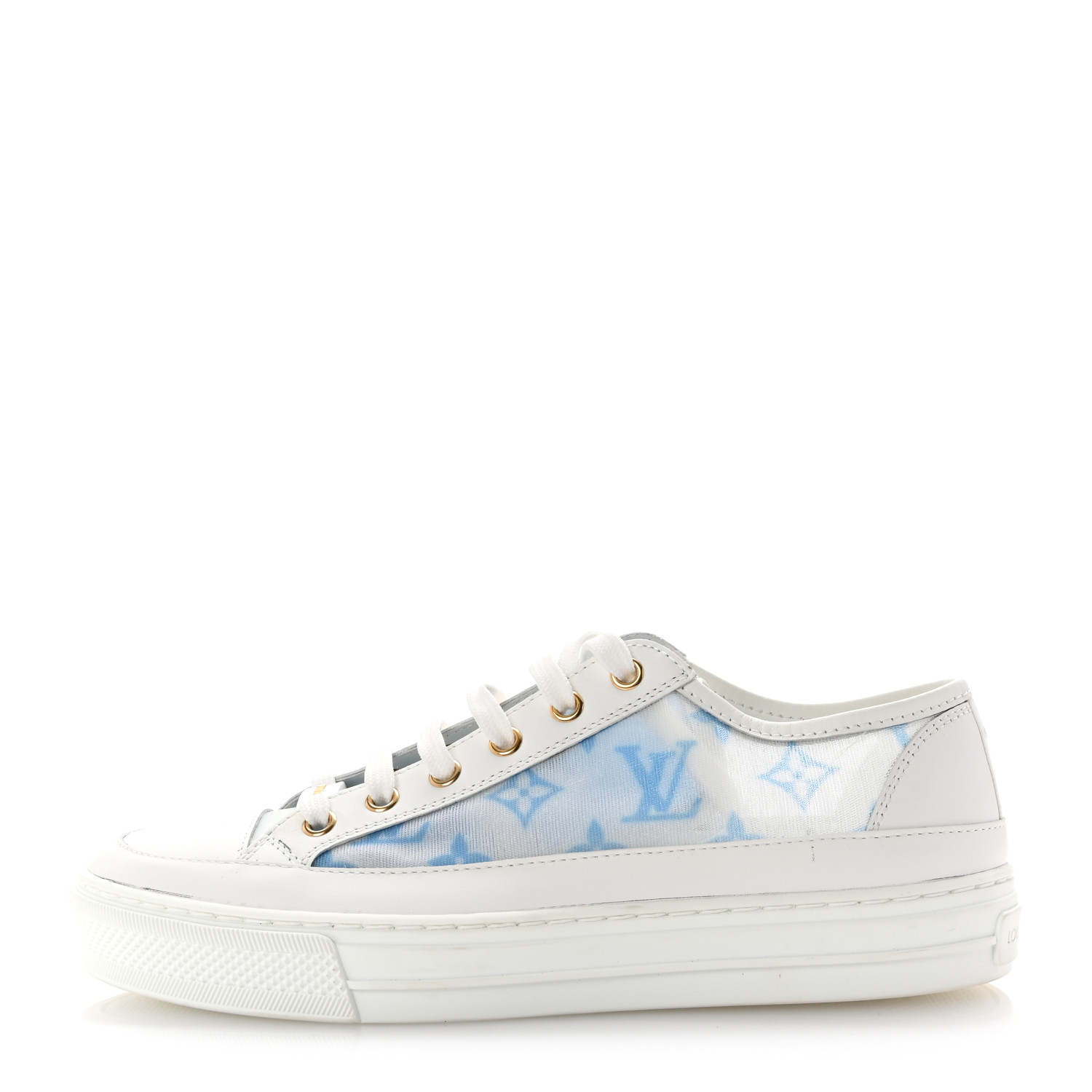 LOUIS VUITTON ライトブルー ミュール LOUIS VUITTON Sunlight Wedge sole Denim shoe logo Sandals