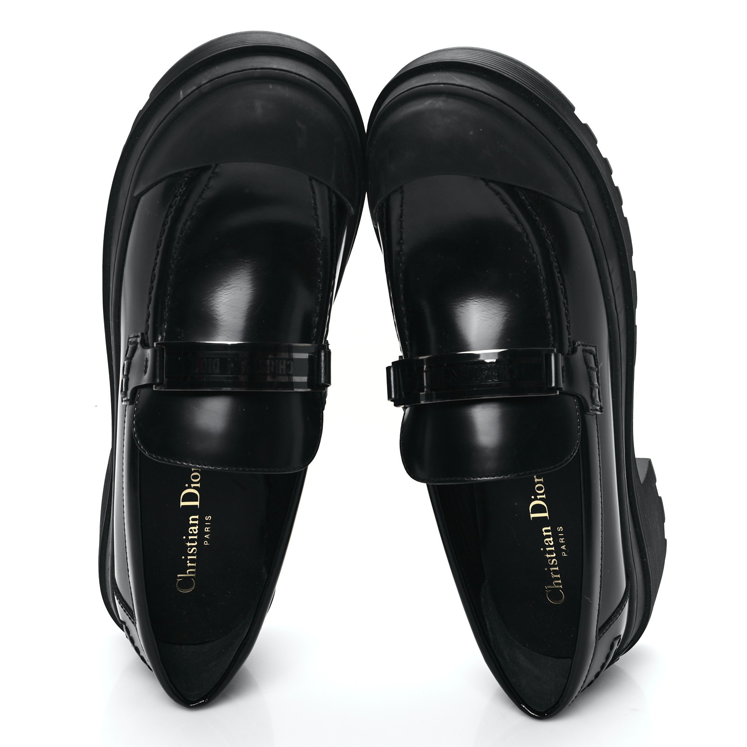 ディオール　ローファー CHRISTIAN DIOR Brushed Calfskin Dior Code Lug Sole Platform