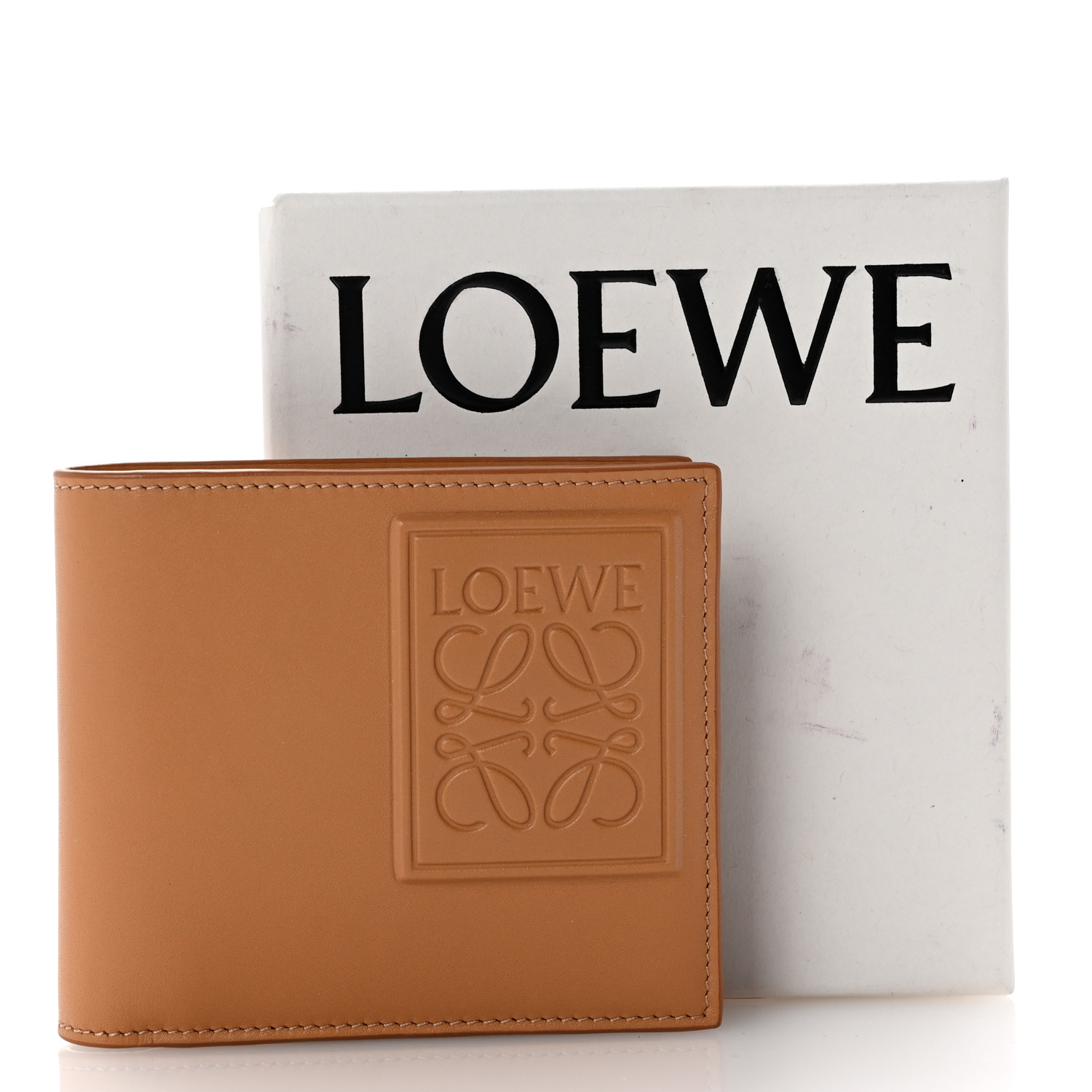 LOEWE Satin Calfskin Anagram Bi-fold Wallet Warm Desert