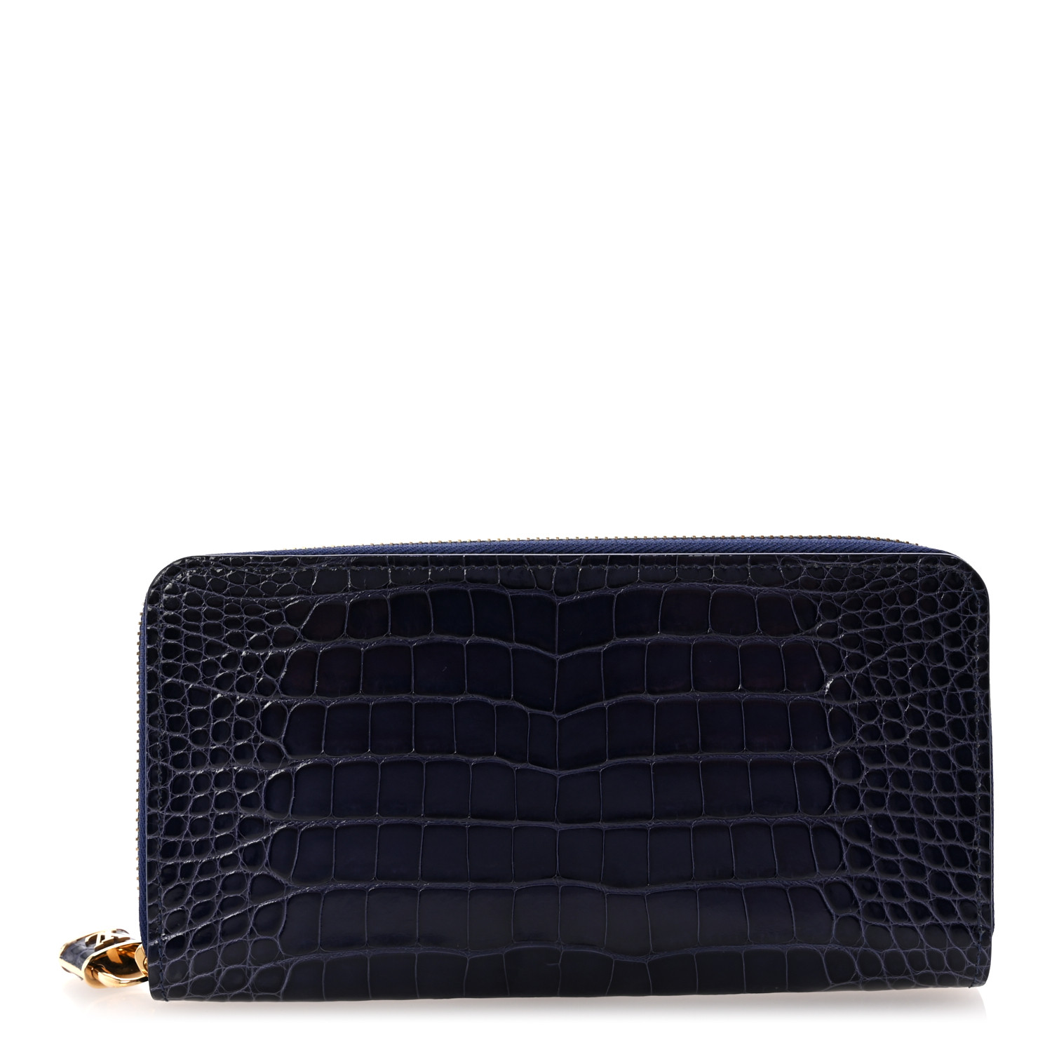 LOUIS VUITTON Matte Alligator Zippy Padlock Wallet Blue