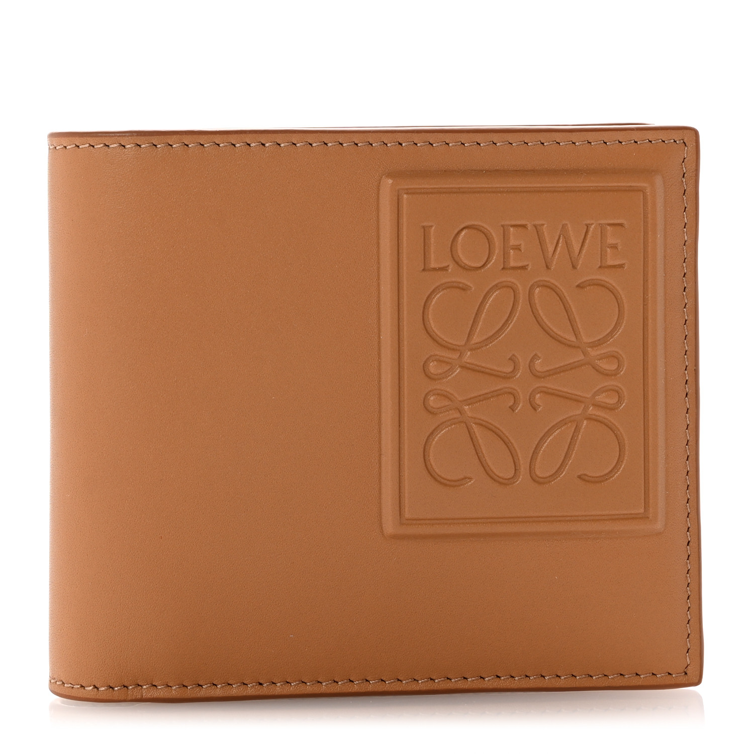 LOEWE Satin Calfskin Anagram Bi-fold Wallet Warm Desert