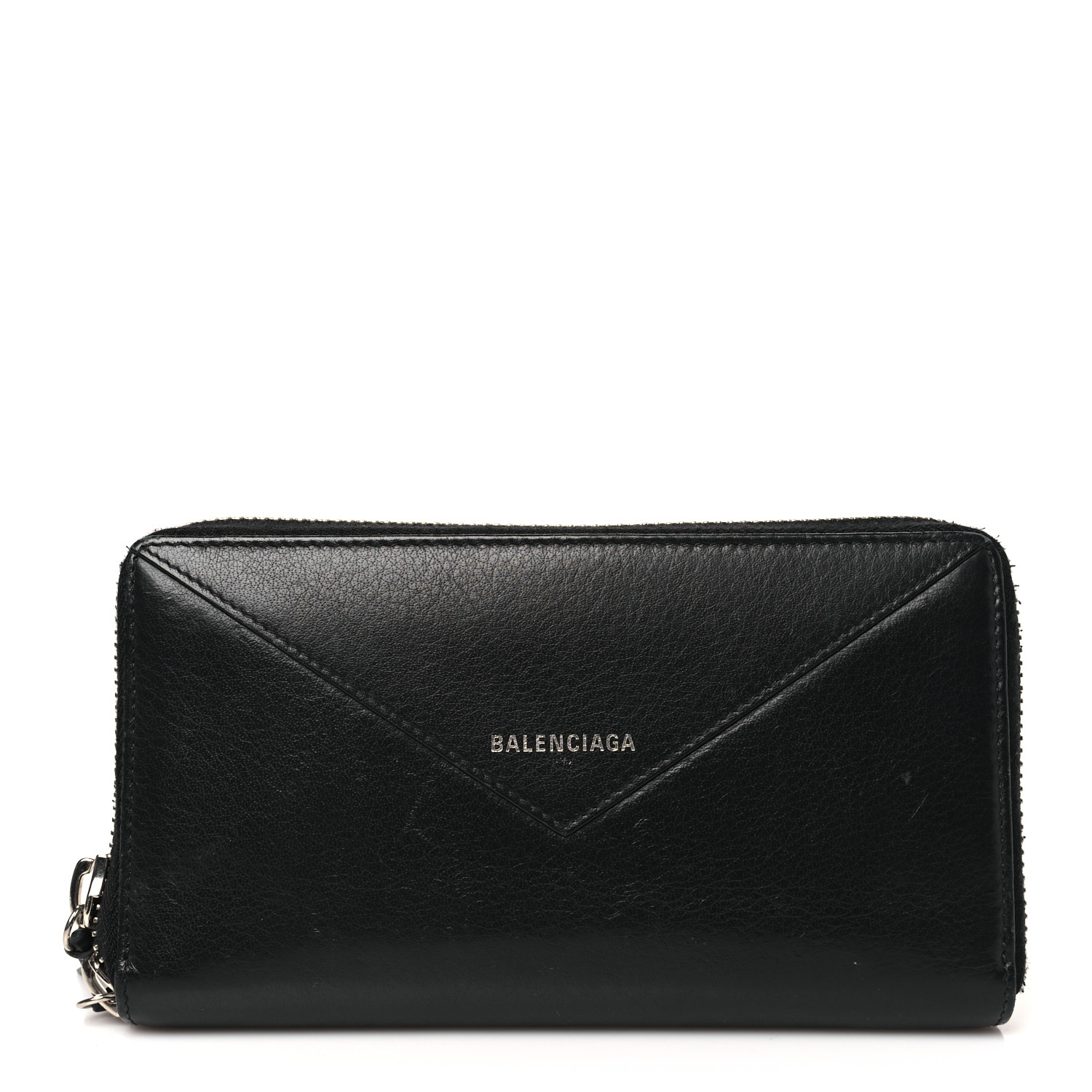 小物 BALENCIAGA black zip bi-fold wallet BALENCIAGA Calfskin Papier Zip Around Wallet Black 1660644