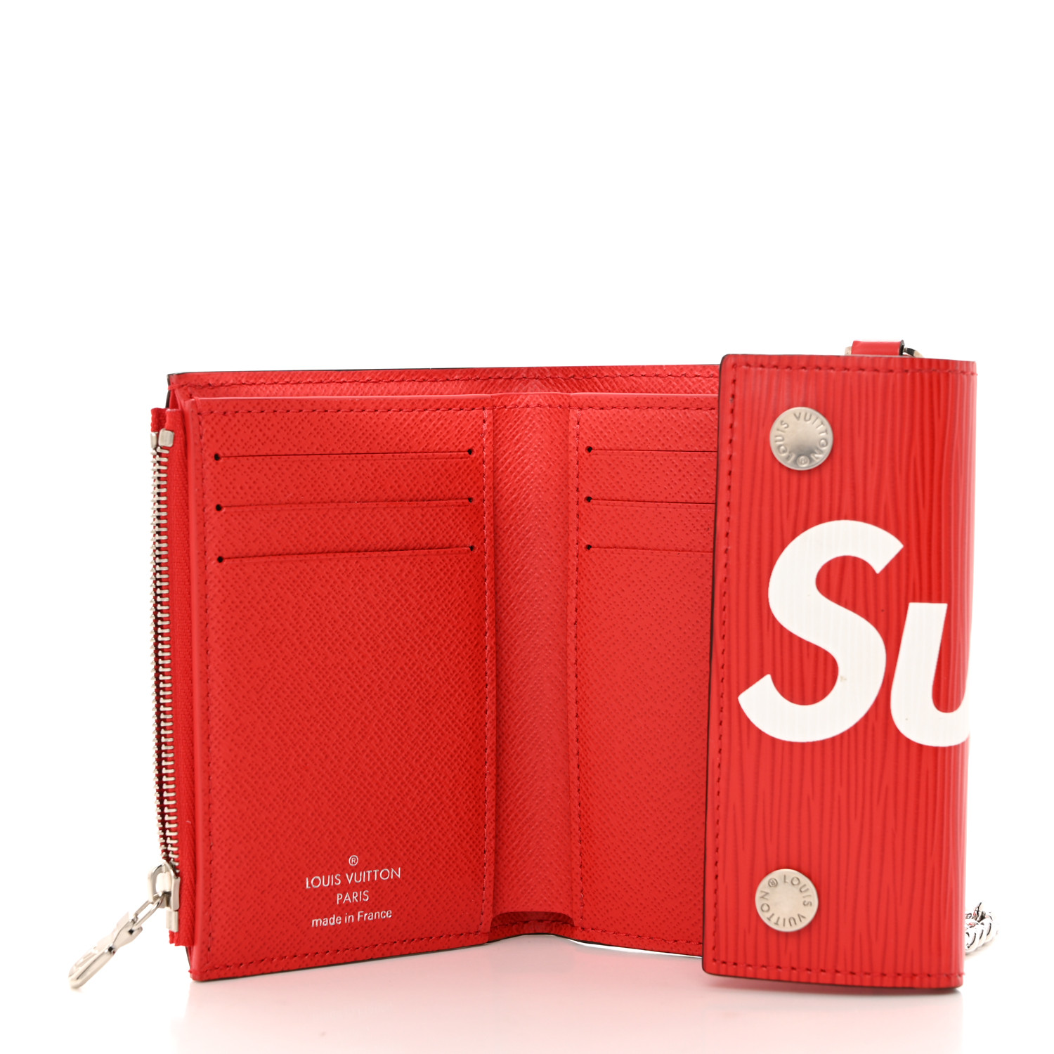 LOUIS VUITTON X SUPREME Epi Chain Wallet Red 1537259