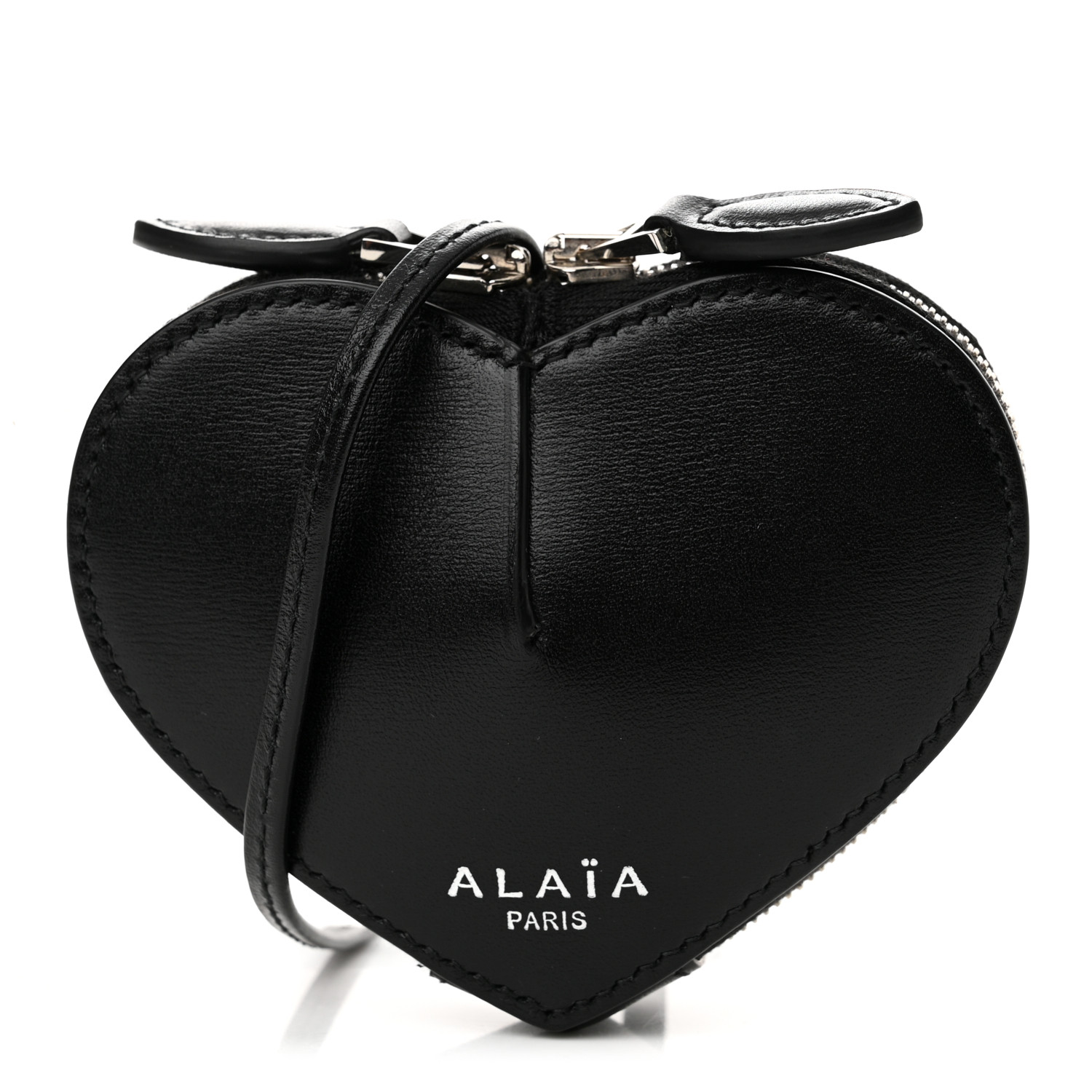 【Alaia】 Le Coeurミニレザー coin purse ALAIA Buffed Calfskin Le Coeur Mini Coin Pouch Black 1542368