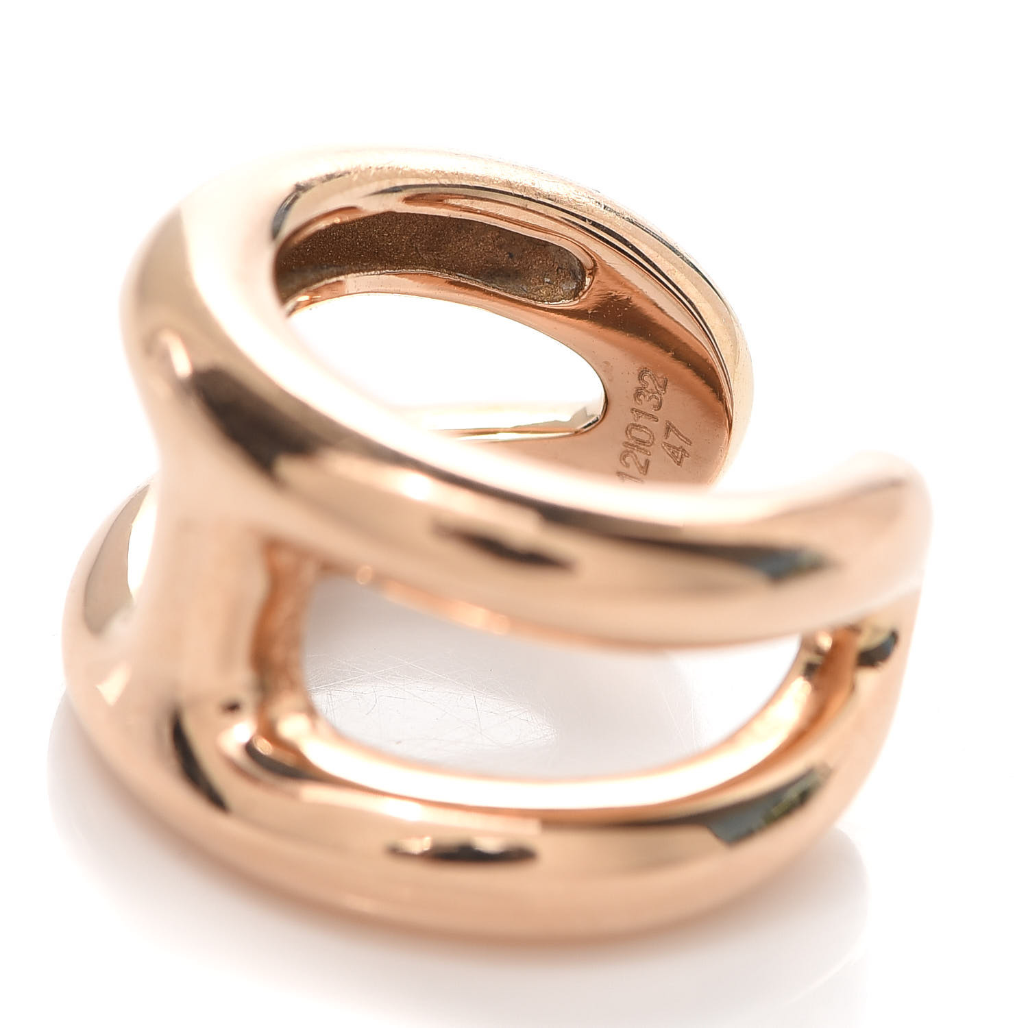 HERMES 18K Rose Gold PM Osmose Ring 47 4 789179 | FASHIONPHILE