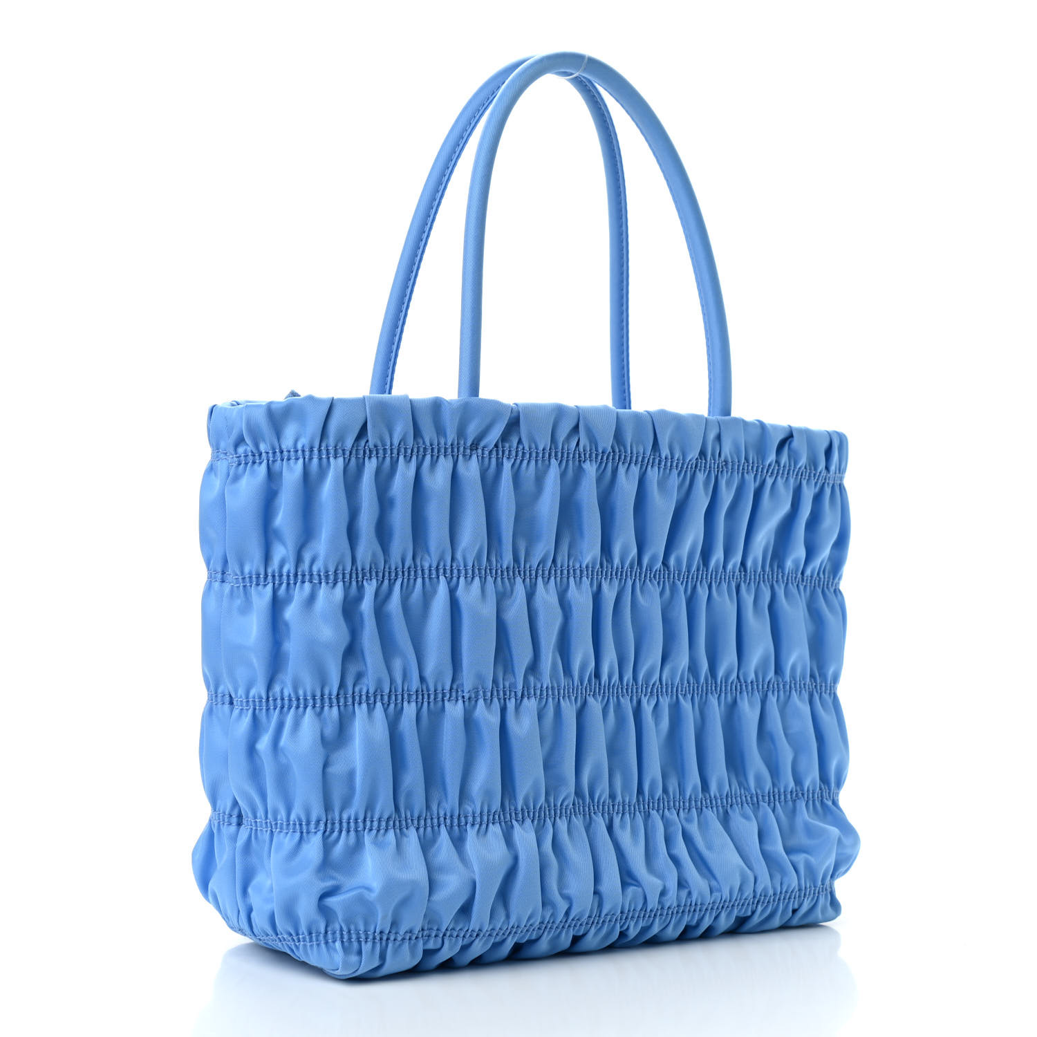 PRADA Tessuto Nylon Gaufre Tote Light Blue 906295 | FASHIONPHILE