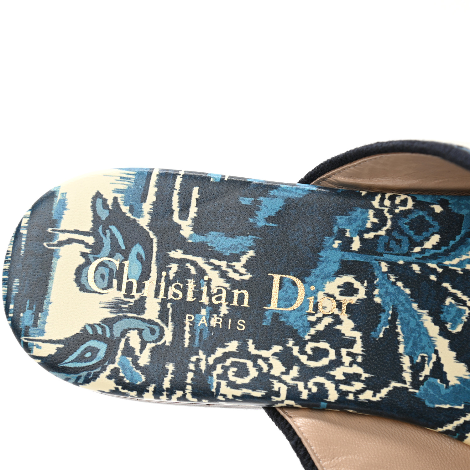 Christian Dior - けぇこ☆ Dway Slide Deep Blue Embroidered Cotton | DIOR