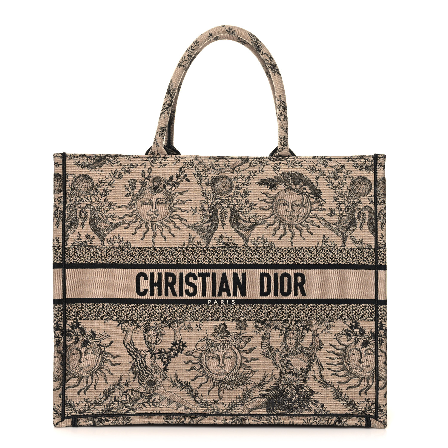 DIOR MEDIUM BOOK TOTE Toile de Jouy Soleil トートバッグ CHRISTIAN DIOR Canvas Embroidered Large Toile de Jouy Soleil
