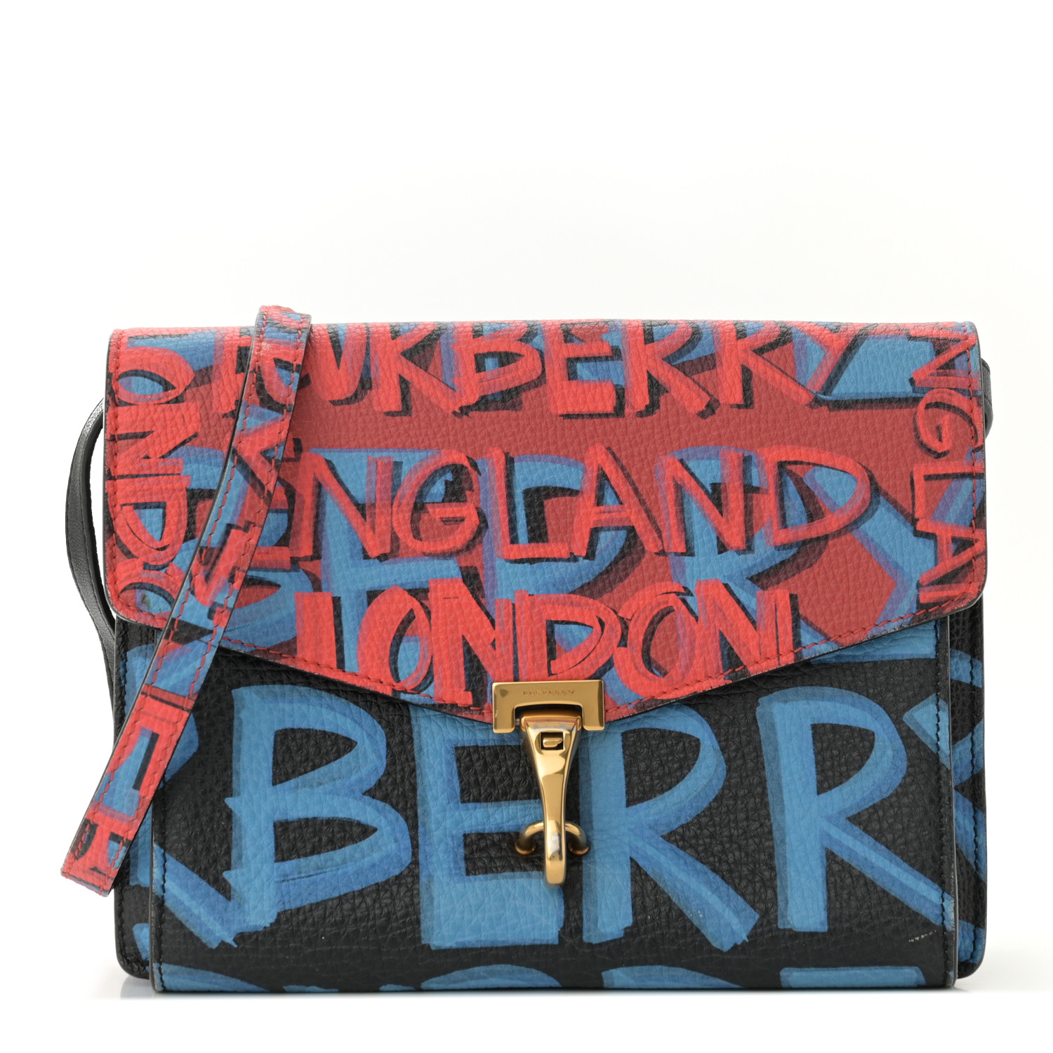 BURBERRY Calfskin Graffiti Print Small Macken Crossbody Bag