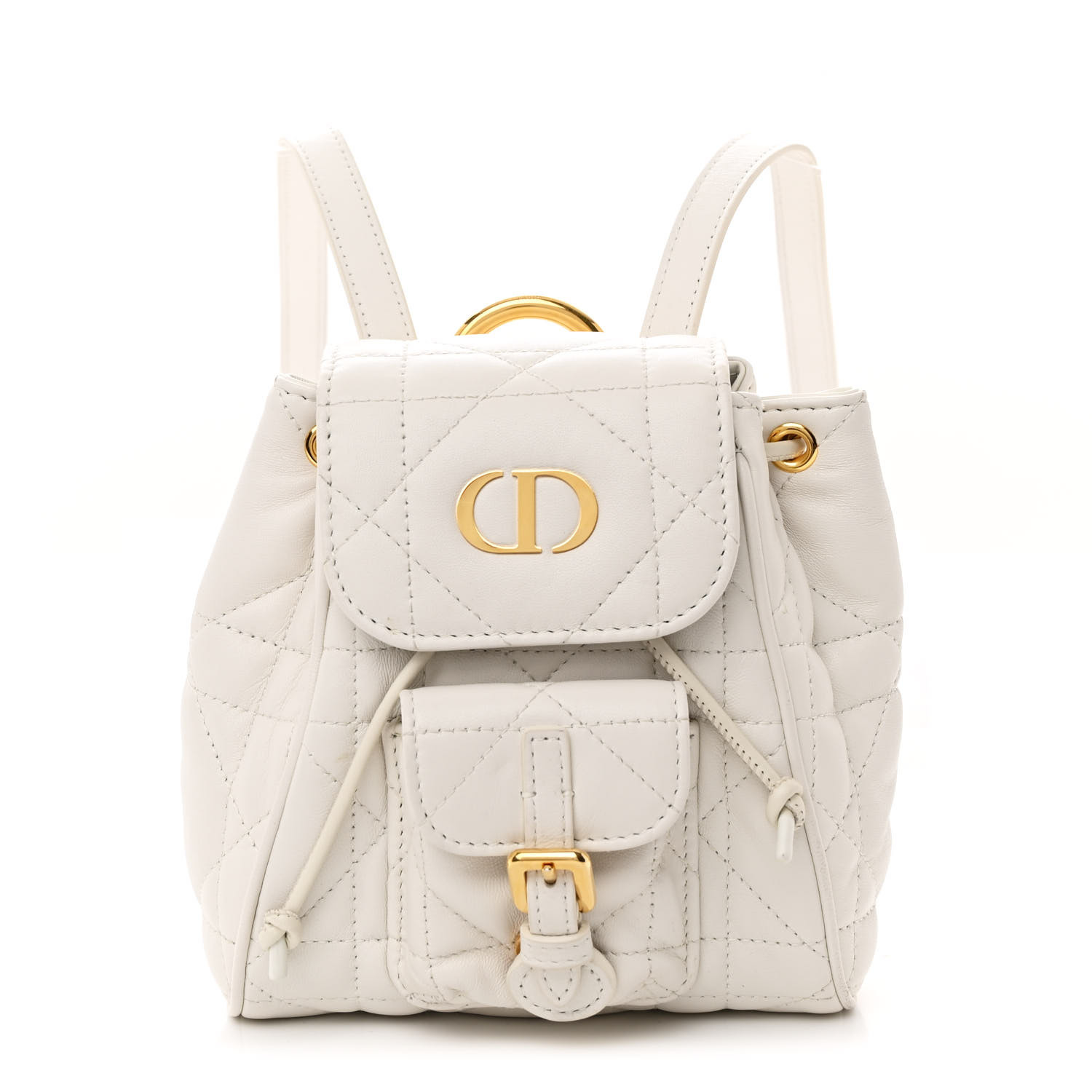 CHRISTIAN DIOR Lambskin Macrocannage Nano Caro Backpack