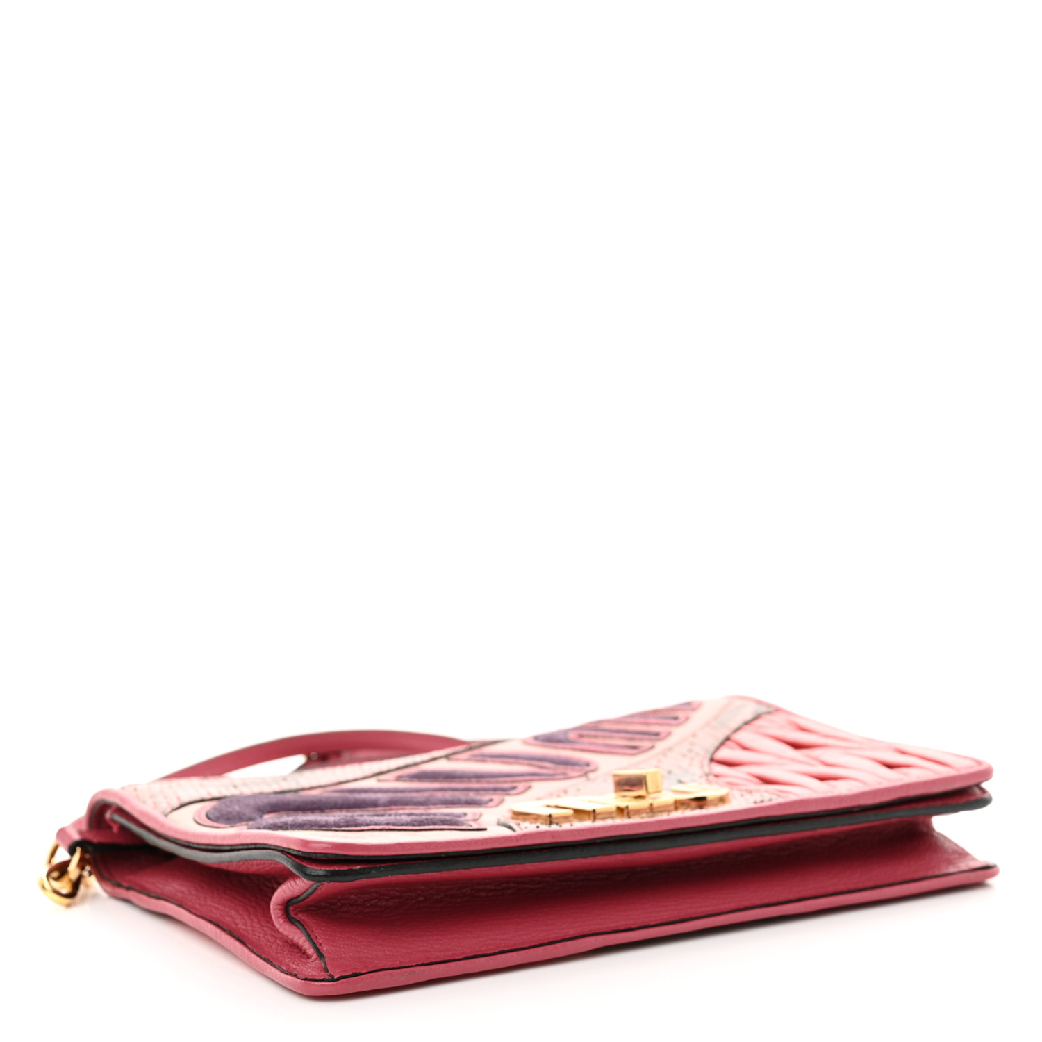 MIU MIU Goatskin Snakeskin Madras Nappa Matelasse Patchwork