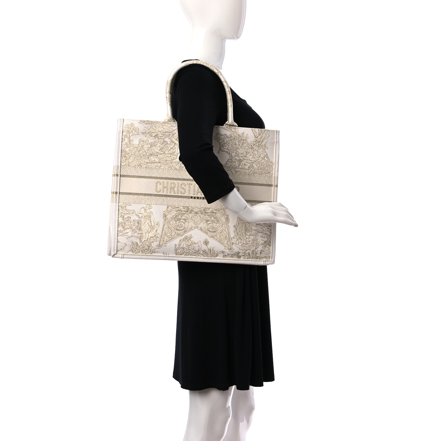 【ゴールド刺繍で高級感溢れる】Dior★LARGE DIOR トートバッグ CHRISTIAN DIOR Canvas Embroidered Large Around The World