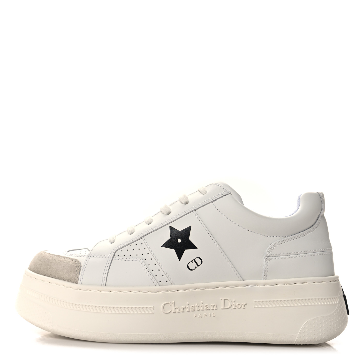 【DIOR】Dior Star プラットフォームスニーカー Dior Star Platform Sneaker White Calfskin and Suede Calfskin