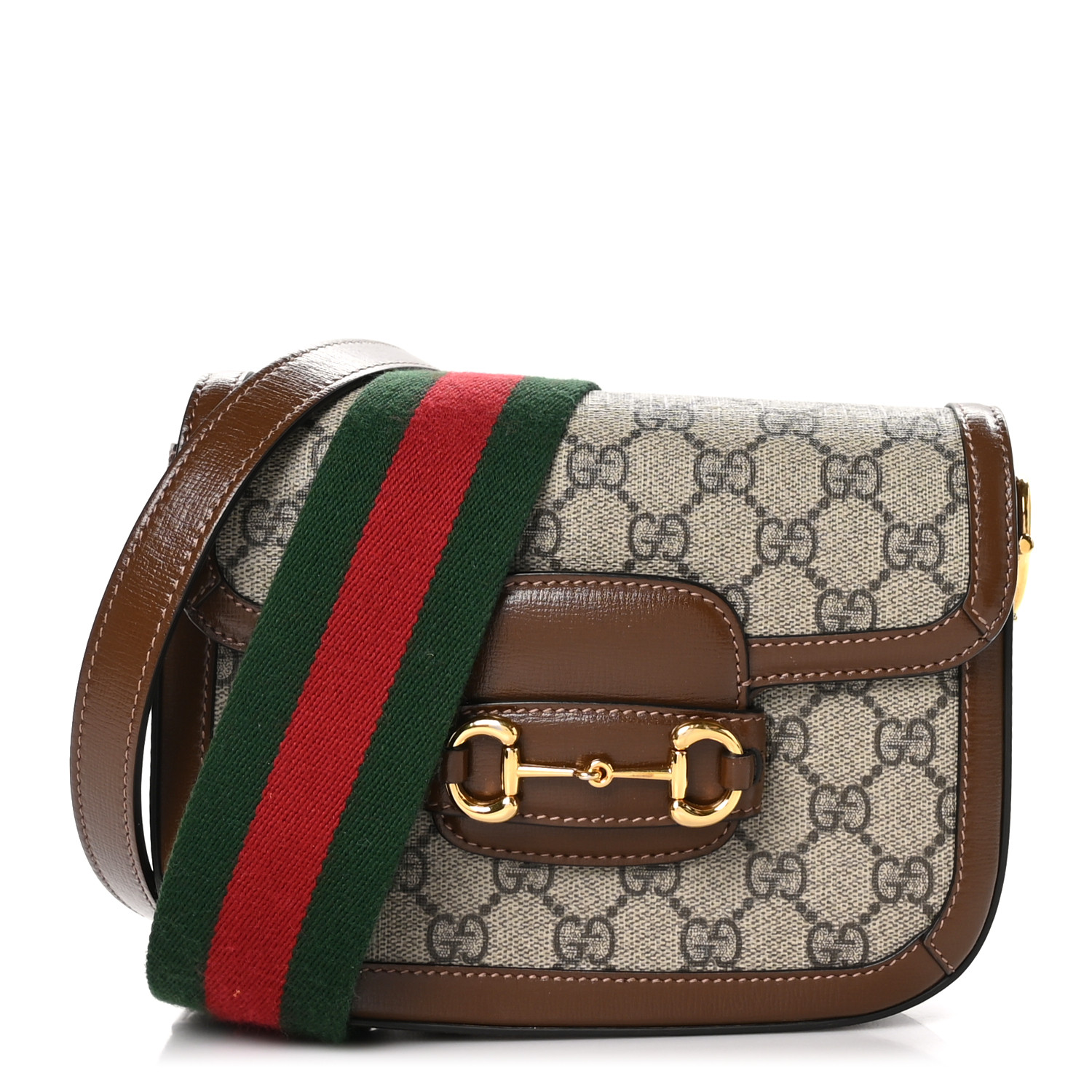 GUCCI GG Supreme Monogram Web Mini Horsebit 1955 Shoulder