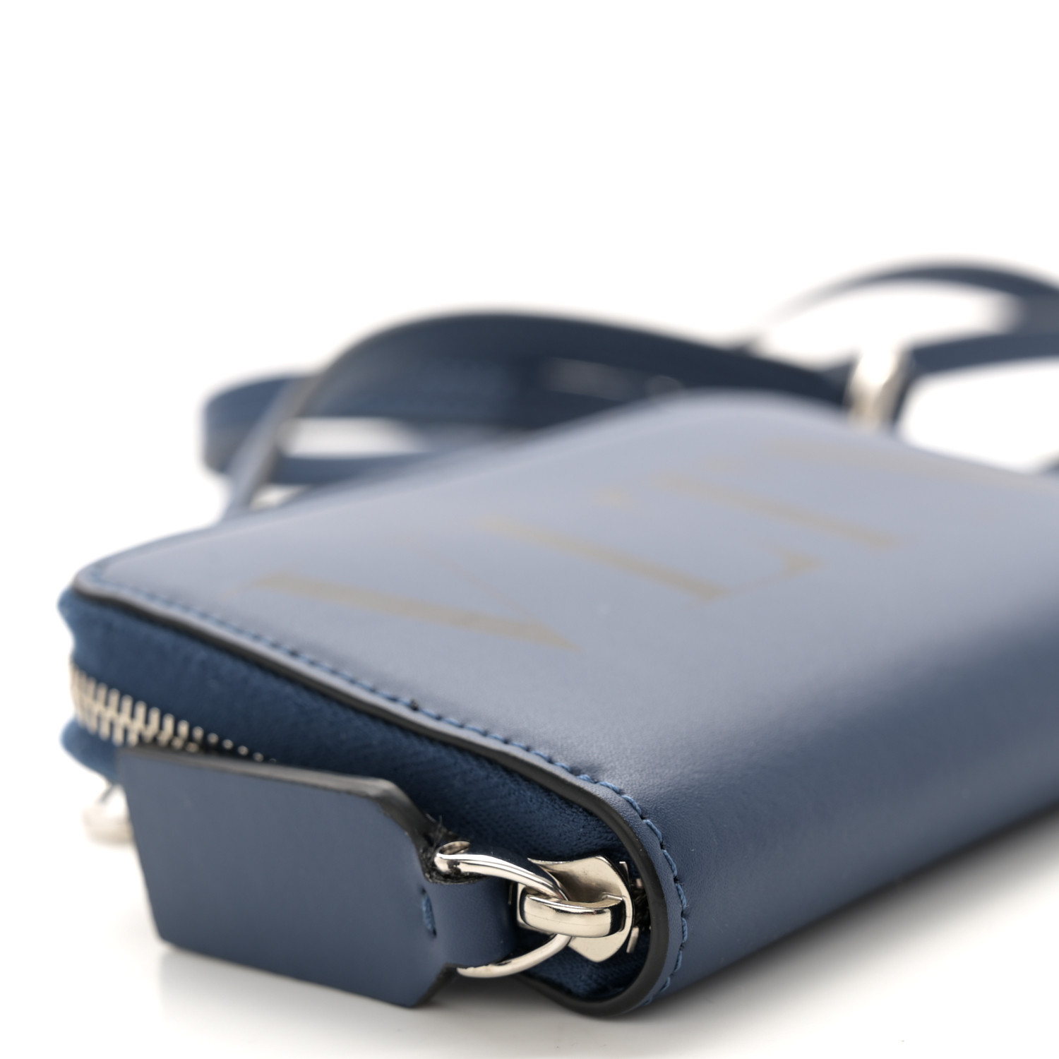 小物 VALENTINO VLTN Neck Wallet Blue VALENTINO GARAVANI Calfskin VLTN Print Wallet Crossbody Bag