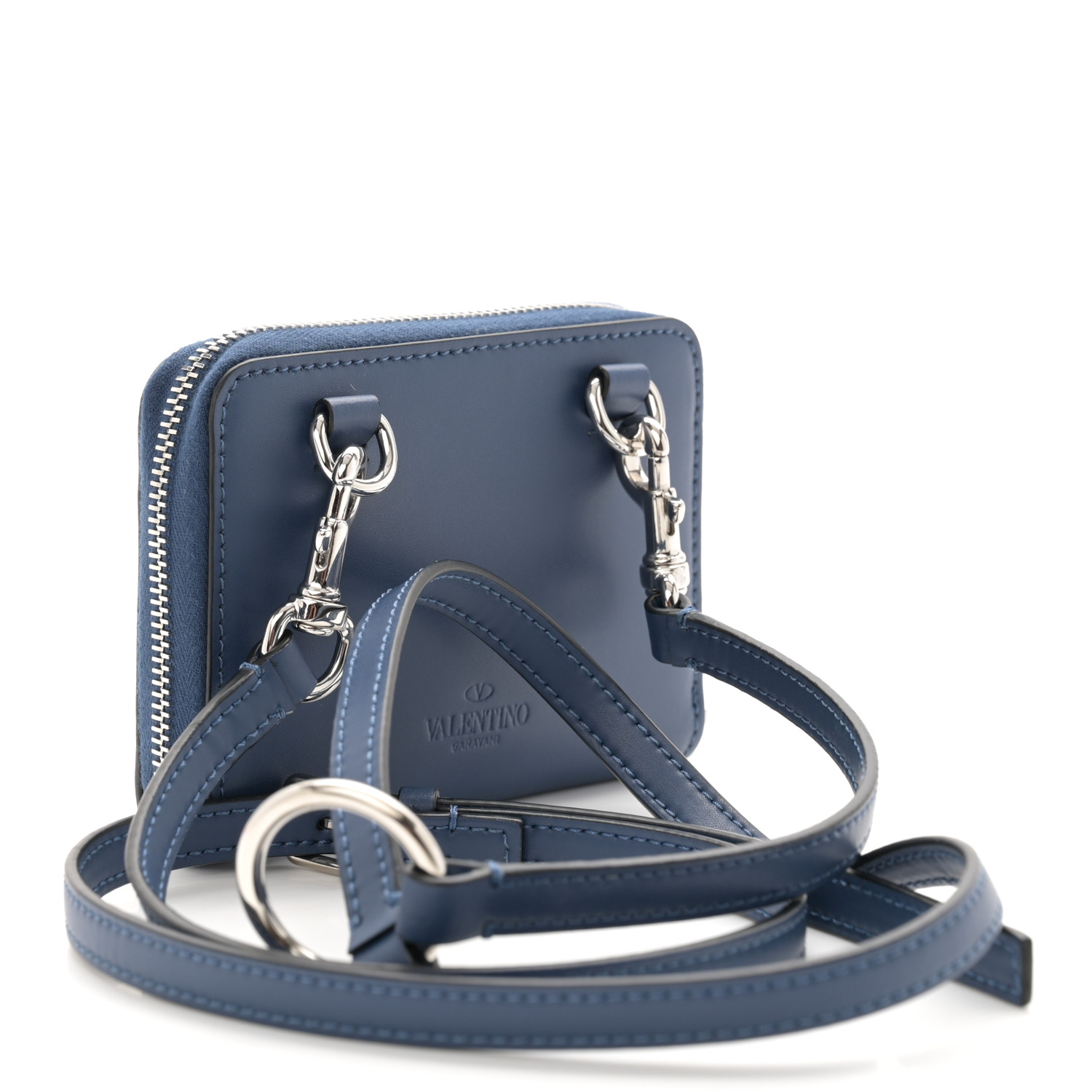 VALENTINO GARAVANI Calfskin VLTN Print Wallet Crossbody Bag