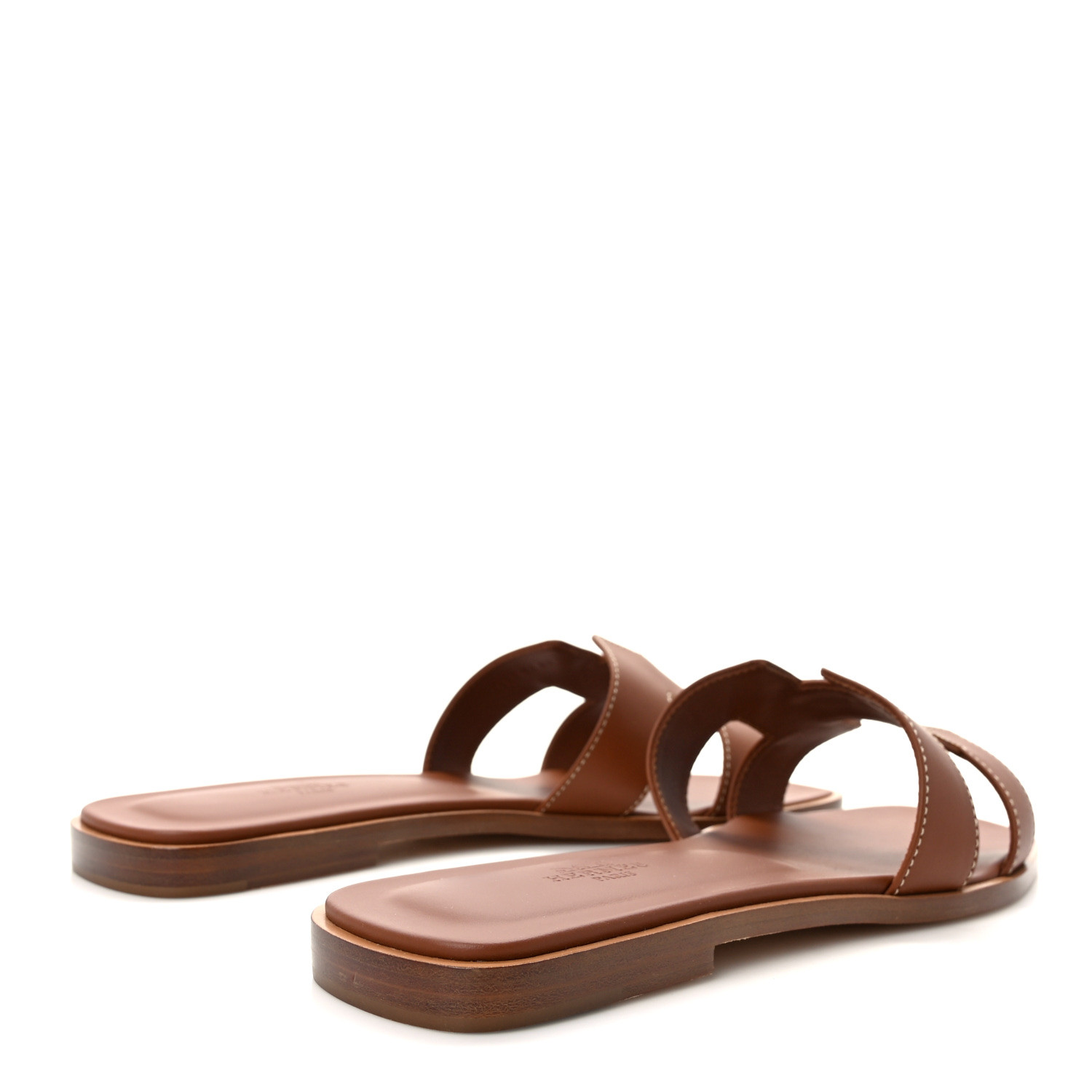 HERMES Box Calfskin Oran Sandals 39 Gold 1522711 | FASHIONPHILE